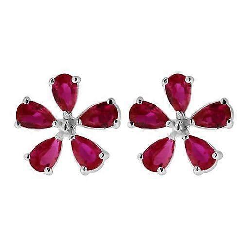925 Sterling Silver Jewelled Flower Ear Stud