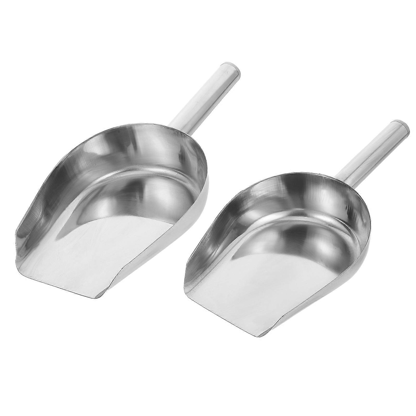 Stainless Steel Ice Scoop 2pcs Multi Functional Kitchen Tool for Sugar, Flour, Beans, Nuts Easy to Use for Home and Bar Cooking