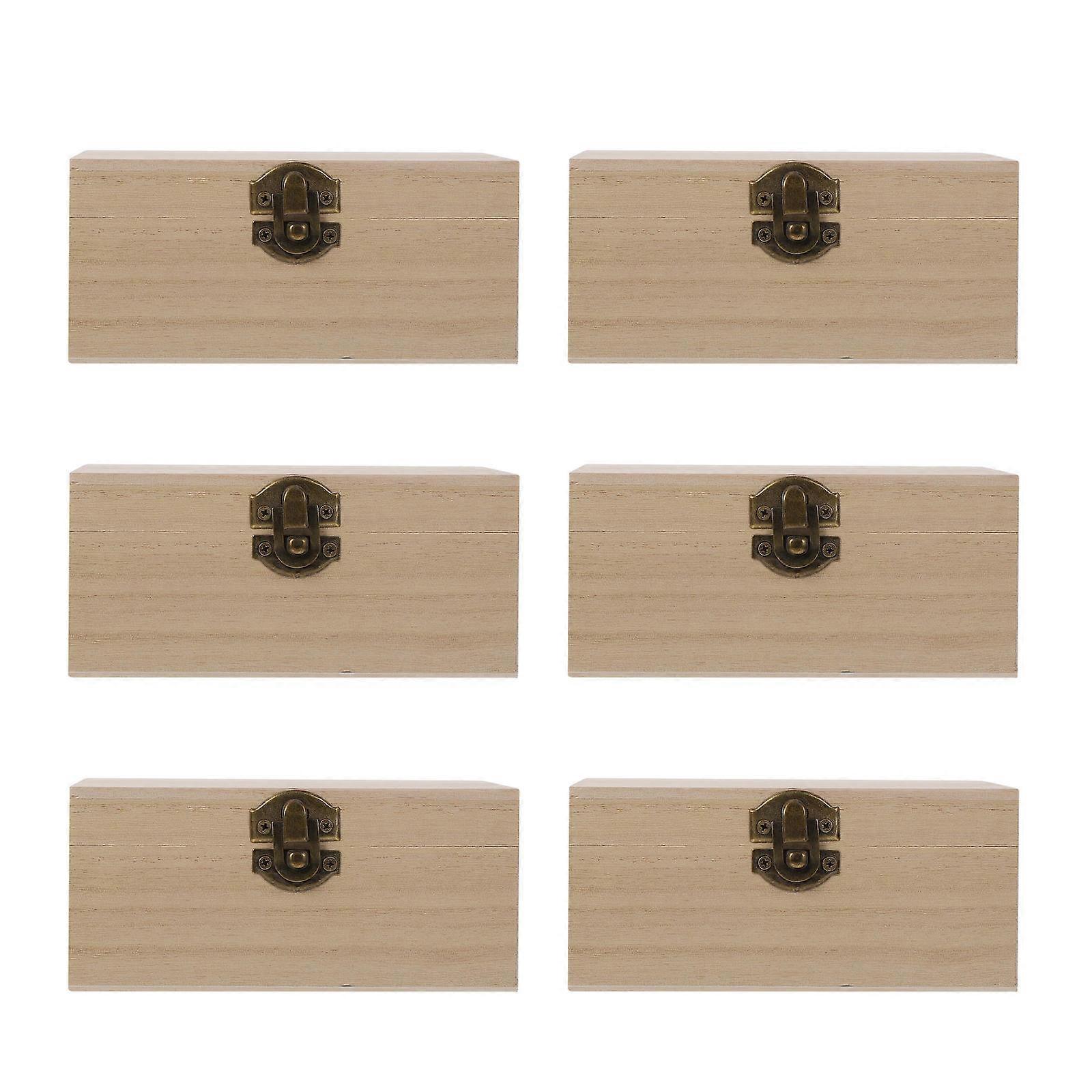 Wooden Storage Box for Jewelry and Cosmetics Light Brown Durable Box Set of 6pcs