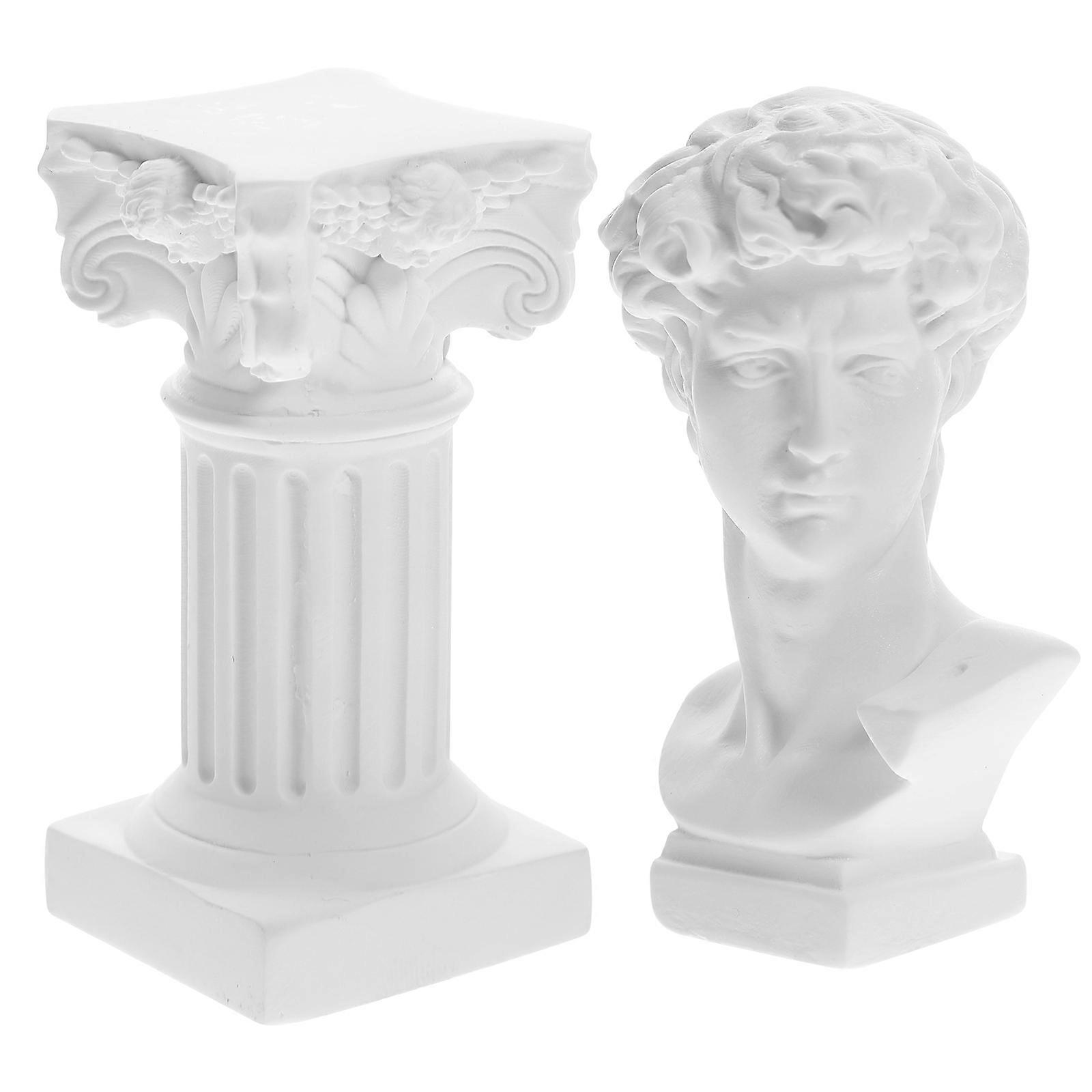 Classical Art David Statue Resin Material Home And Garden Decor 13.50X3.20X3.20CM Visual Enjoyment 2Set