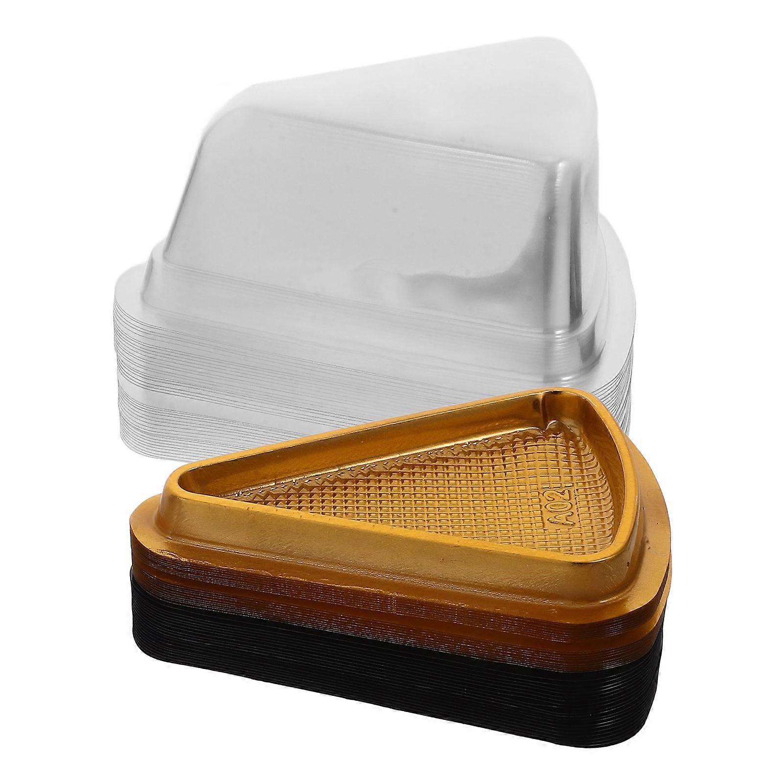 Cake Packaging Boxes Useful Cake Slice Containers Plastic Cakes Boxes For Bakers Dinners 40Pcs