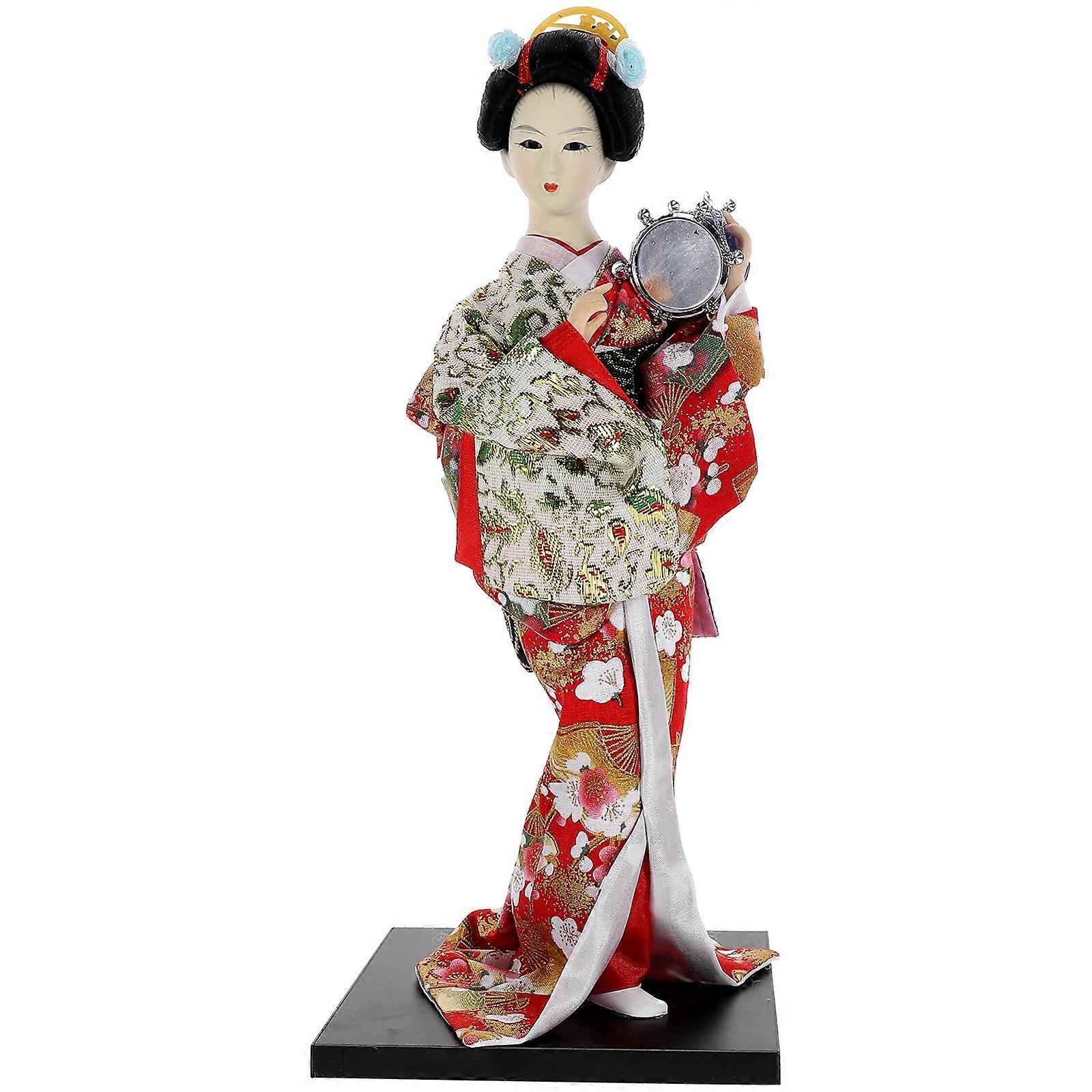 Decoração de mesa japonesa Boneca simulada Decoração de escritório Vermelho 11,81x5,11x5,11 polegadas 1 conjunto