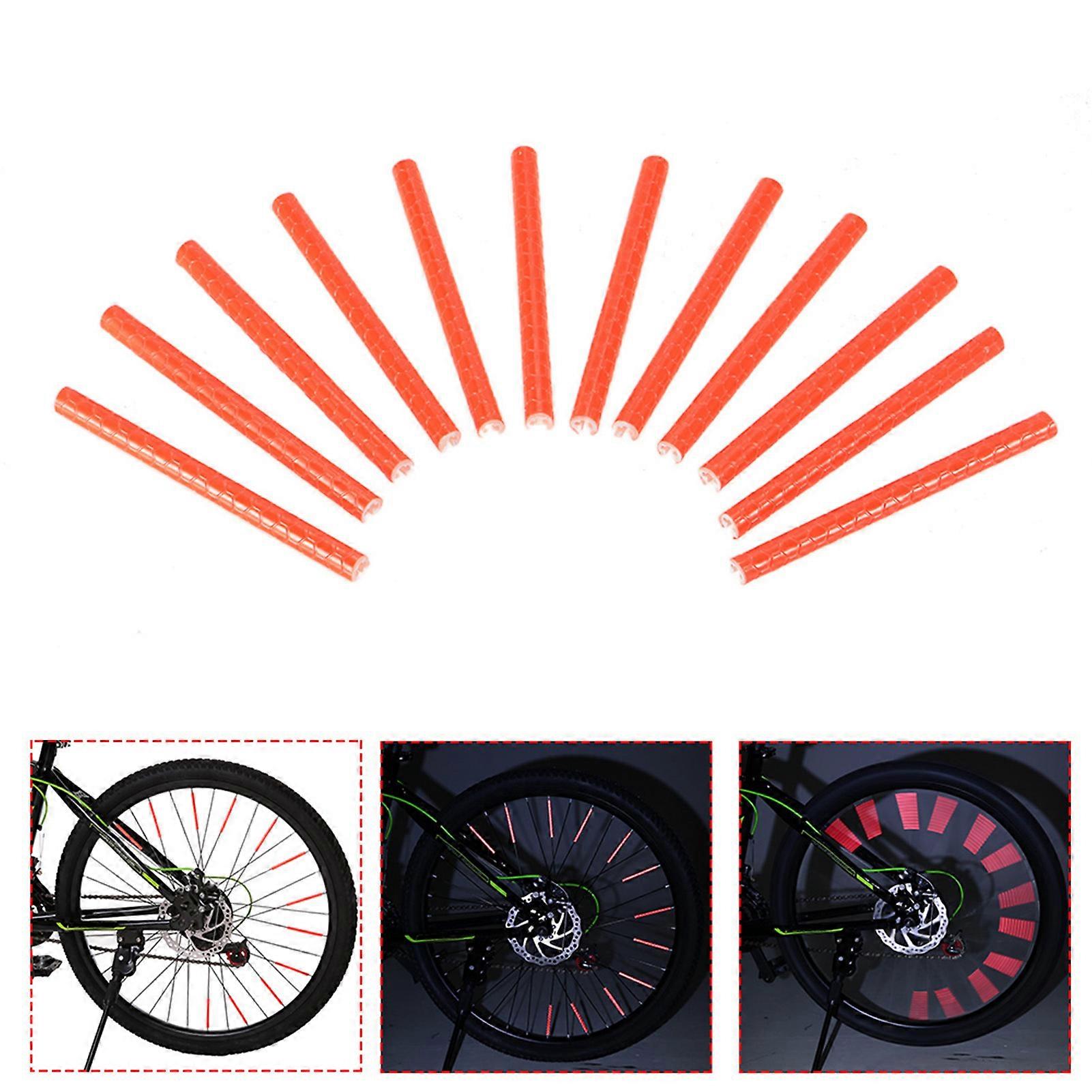 24PCS Bicycle Bike Wheel Spokes Reflective Sticks Tube Safe Cycle Spoke Reflector Safety Clip Wheel Reflective Tube Bicycle Decoration Light 75mm