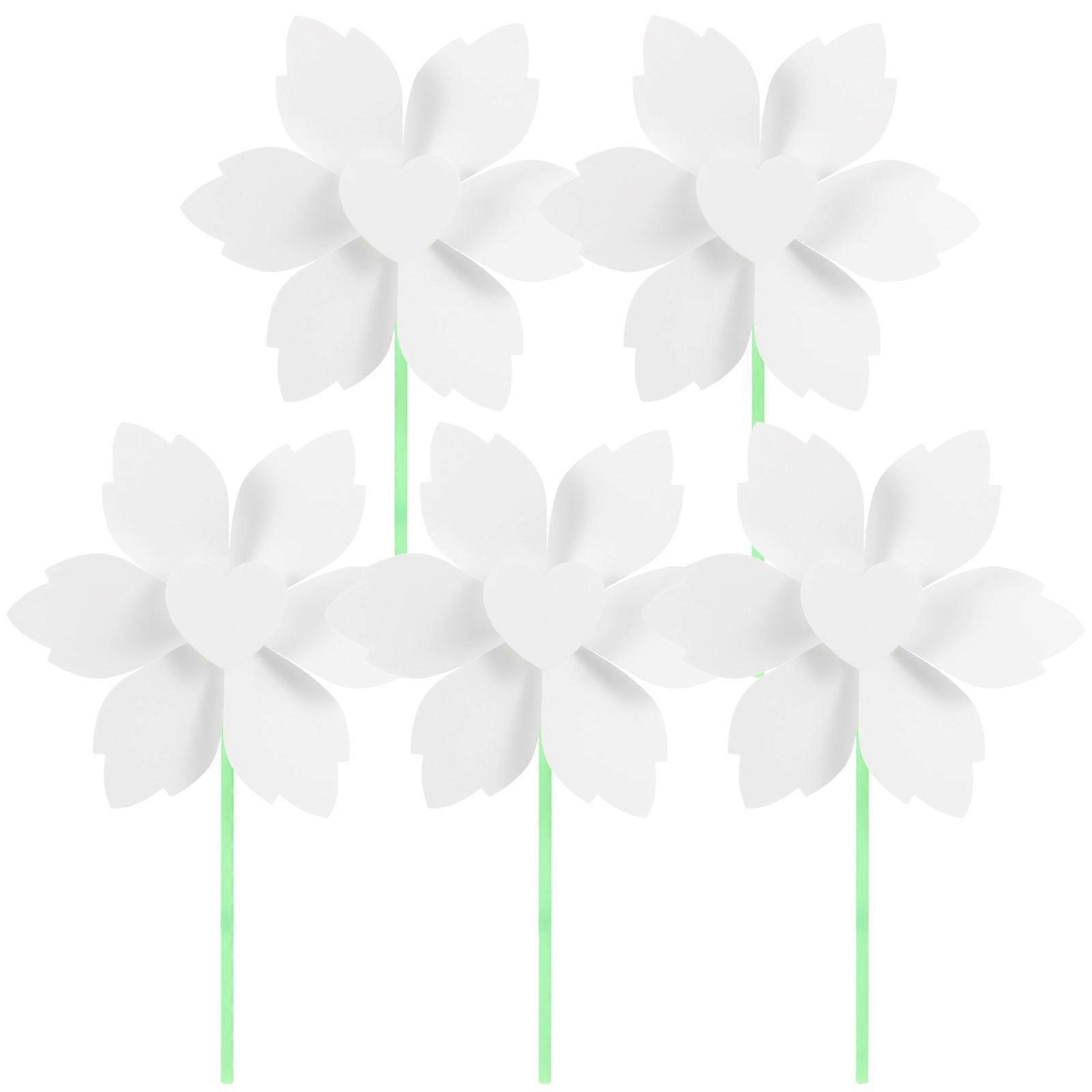 DIY Blank Pinwheels Paper Pinwheels for Kids Parent-Child Interaction Six-Leaf Windmill 5Pcs