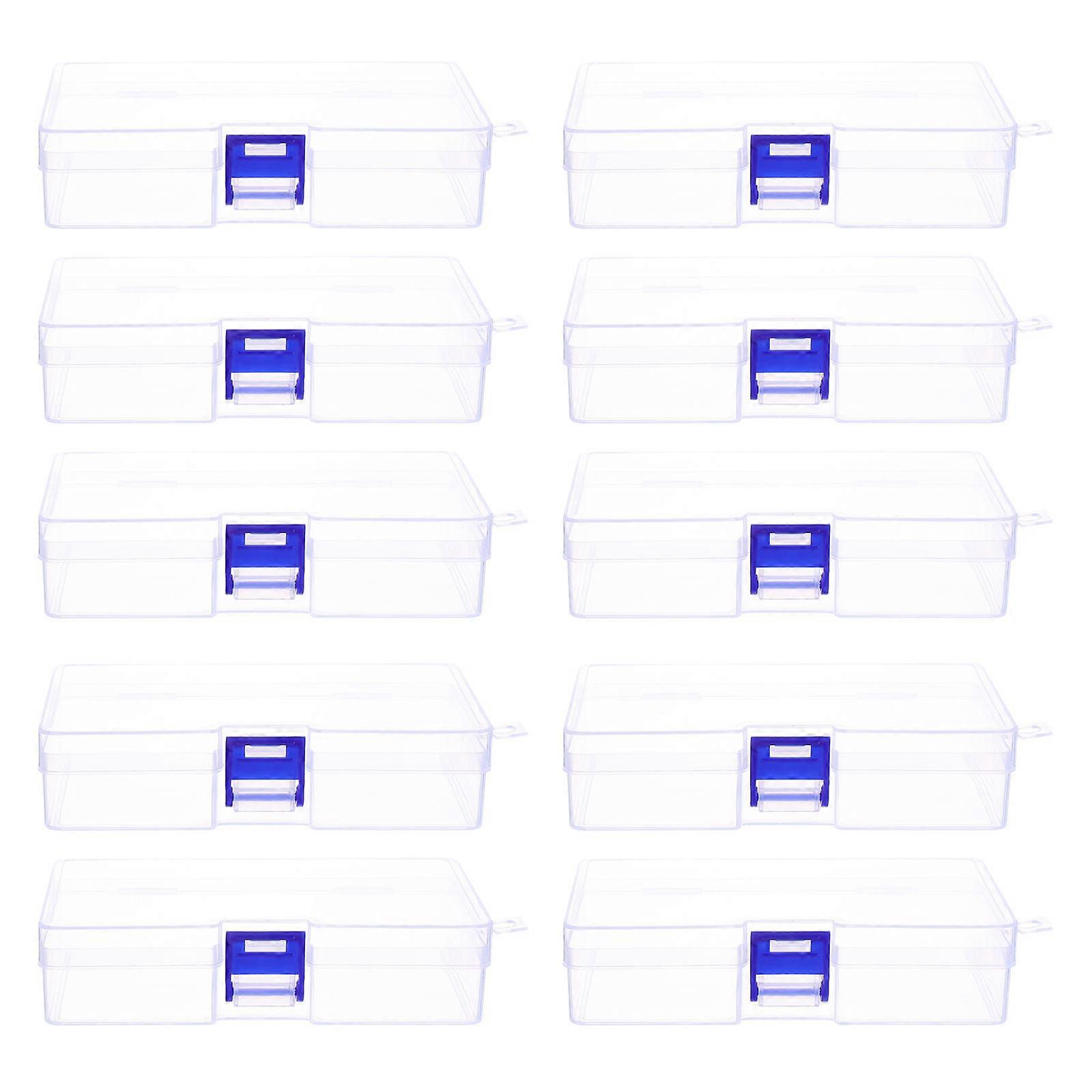 Mini Storage Box Clear Organizer Bins With Lids Household Users Travel 5.7X3.3X1.4in Dustproof 10Pcs