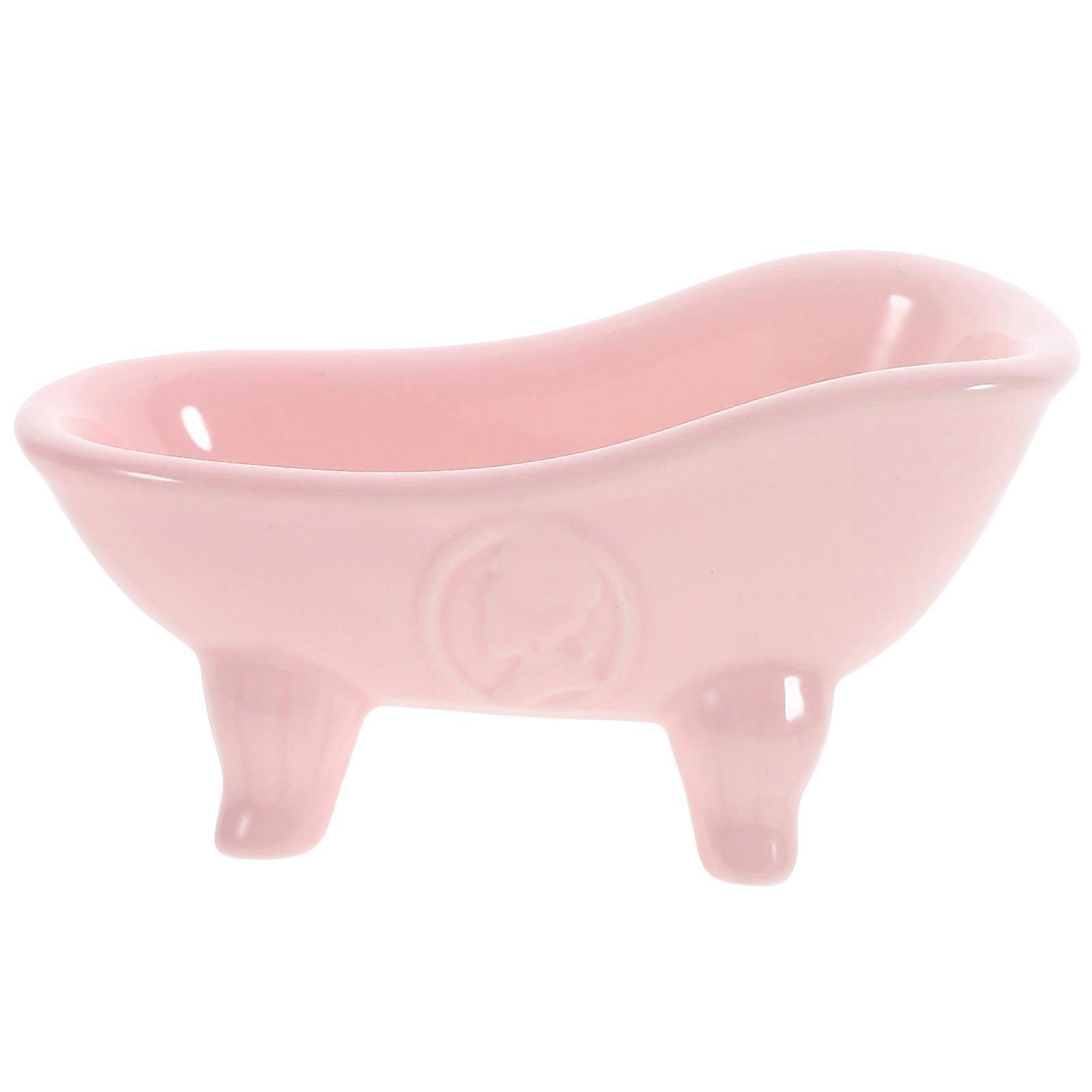 Decorative Soap Dish Ceramic Rectangular Draining Hole Design For Bathroom 15X7.3X7.5CM 1Pack