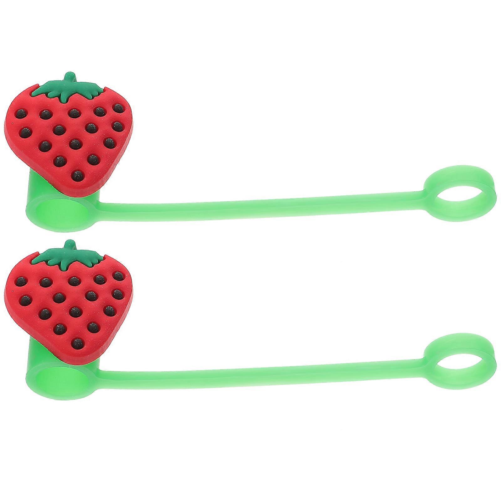 Lid Accessories Dust-Proof 2Pcs Strawberry Shape 2.2X2.1CM Material