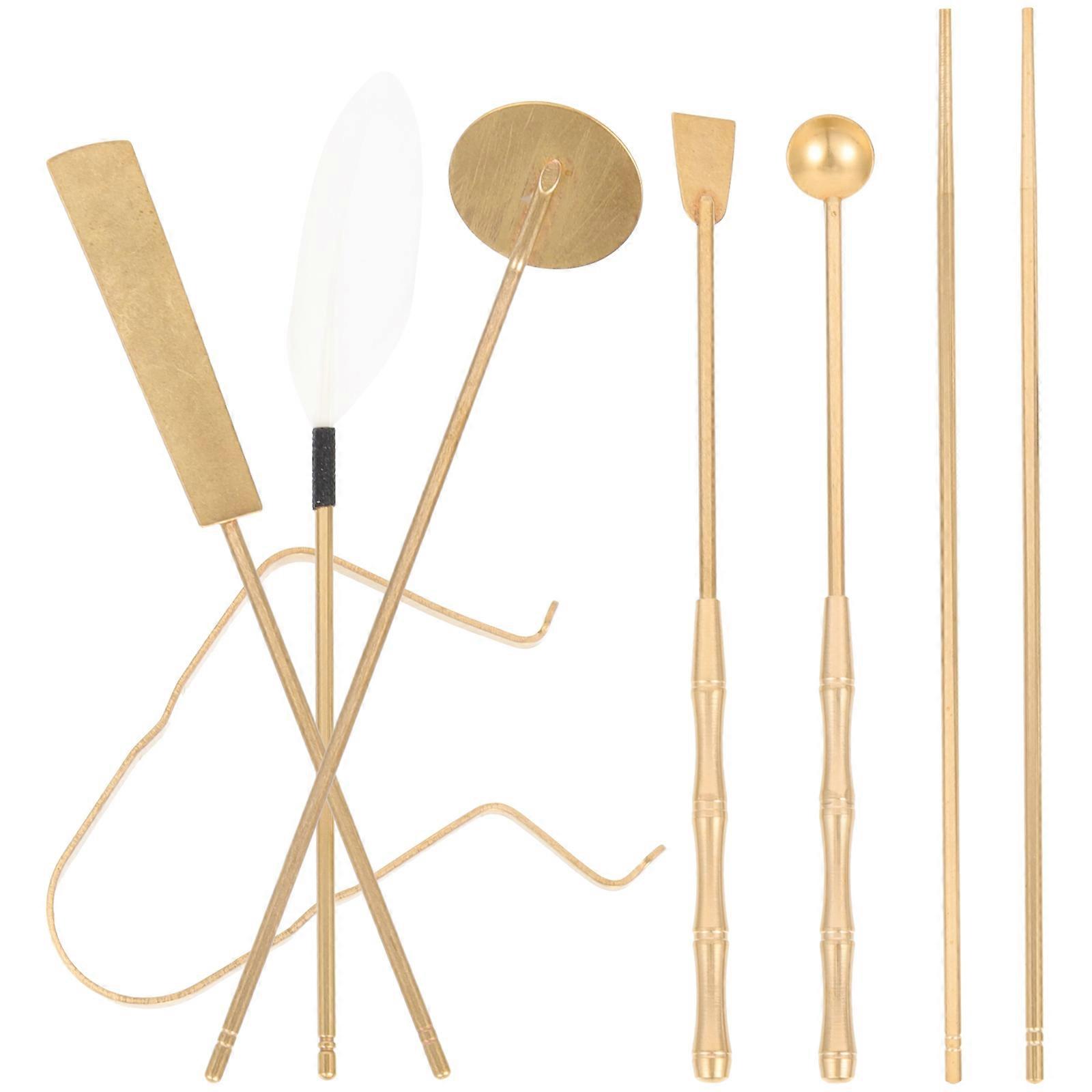 Incense Ash Presser Set Incense Press Tool For Banquets Light Yellow Ergonomic Design Press Incense Ash 7Pcs