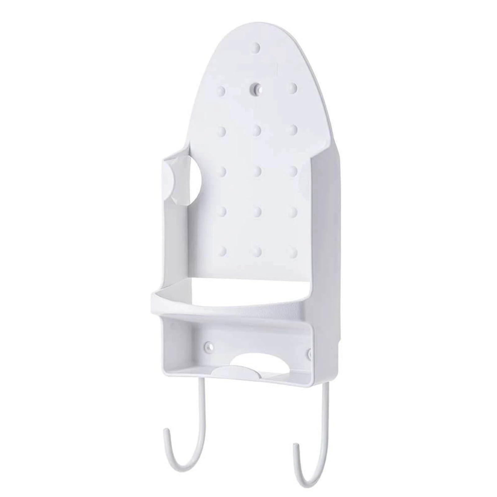 Ironing Board Stand, Iron Holder, Wall Mounted, Extended Iron Organiser with Hooks for Cupboard, Hotel, Ironing Board Holder for Your Home