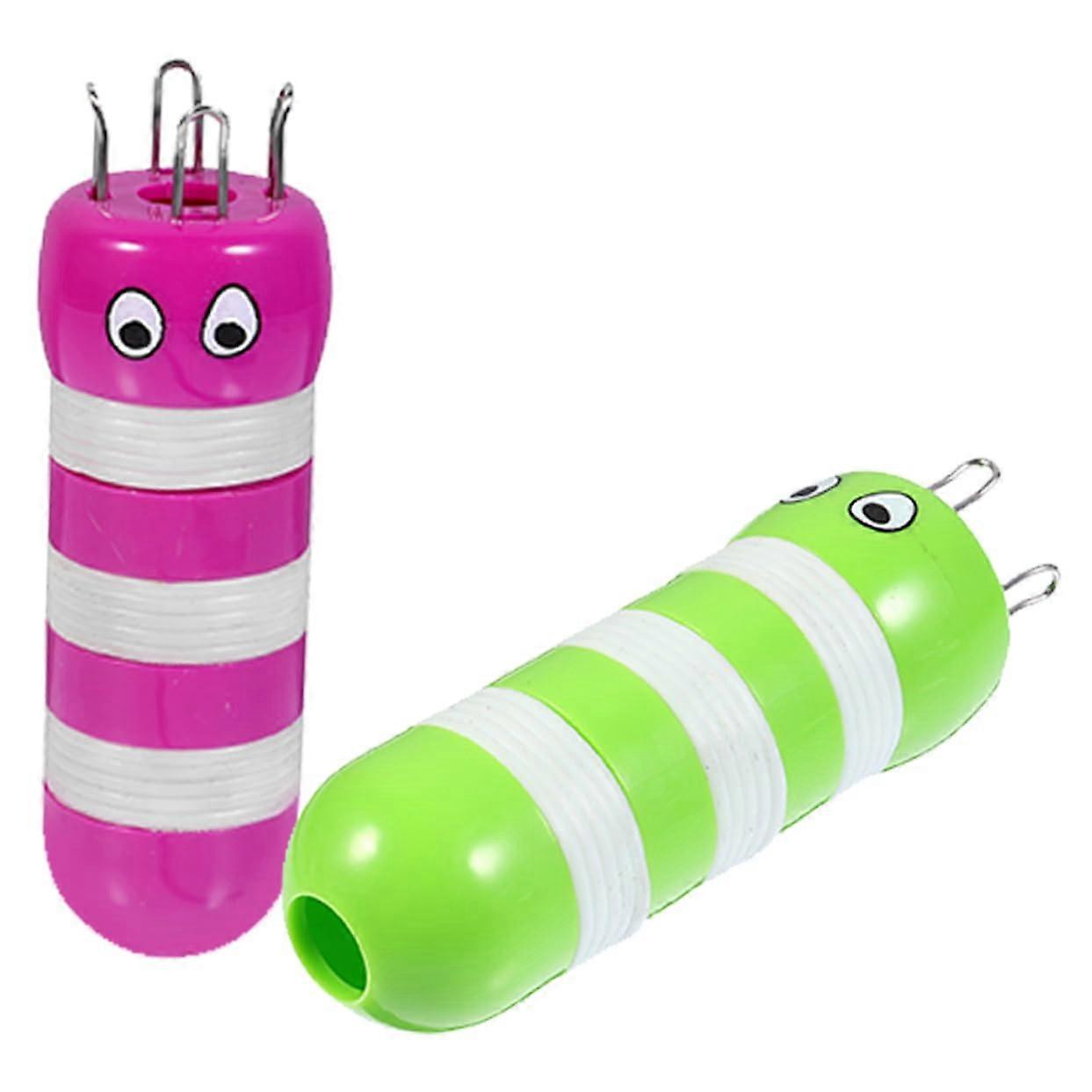 Bee Braid Knitting Machine Set - 2 Plastic Doll Tools with Bobbins for Knitting Wool and Yarn Crafts at Home