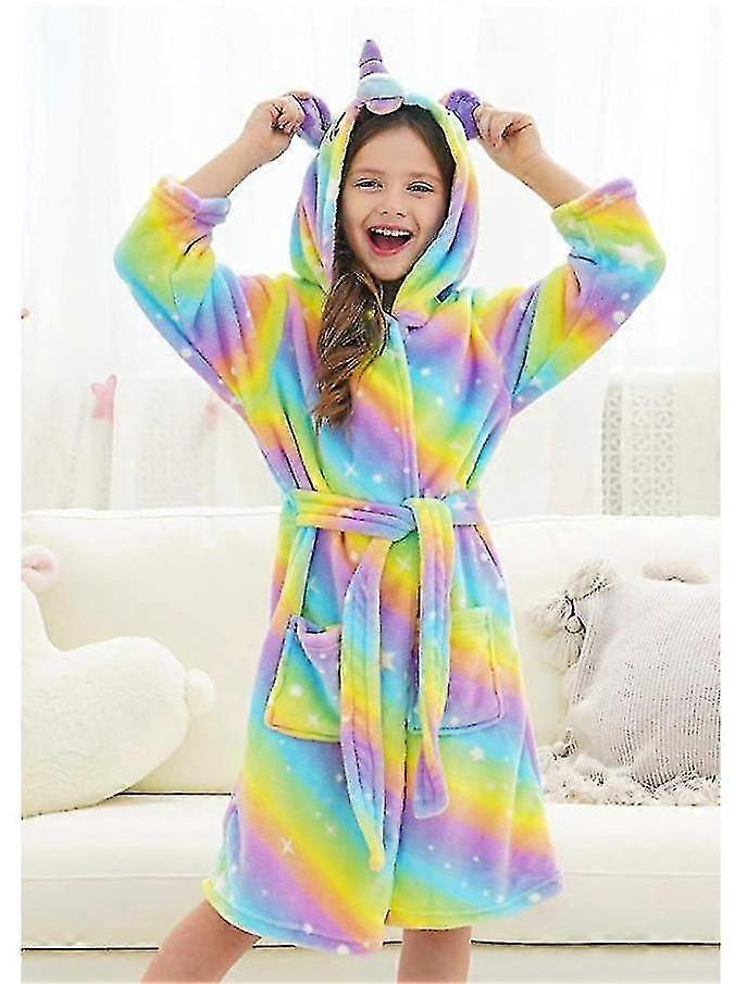 Cozy Hooded Galaxy Bathrobe Featuring a Soft Unicorn Design Suitable for Various Fashion Preferences