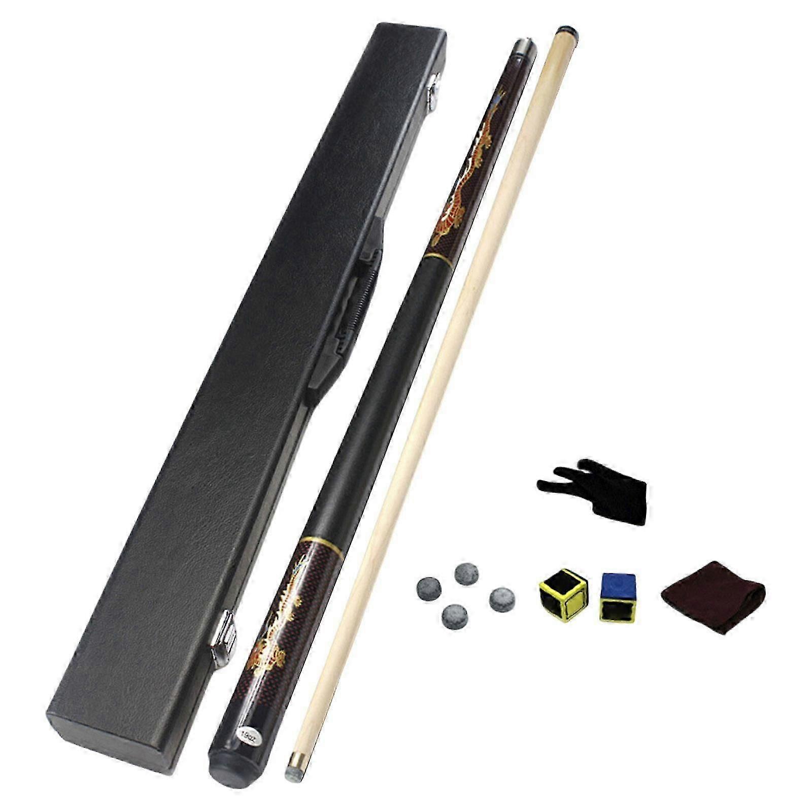 Pool Cue Set Full Size 57 inch Black Eight Final Portable Billiard Cue Stick Black 9.8mm Tip