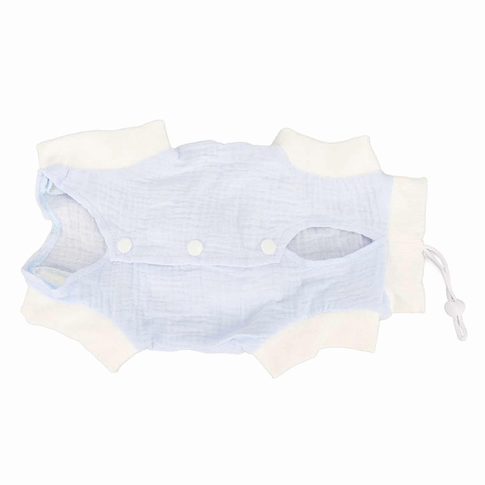 Cat Recovery Suit Breathable Prevent Licking Wound Protection Cat Postoperative Suit for Dogs Cats Blue S