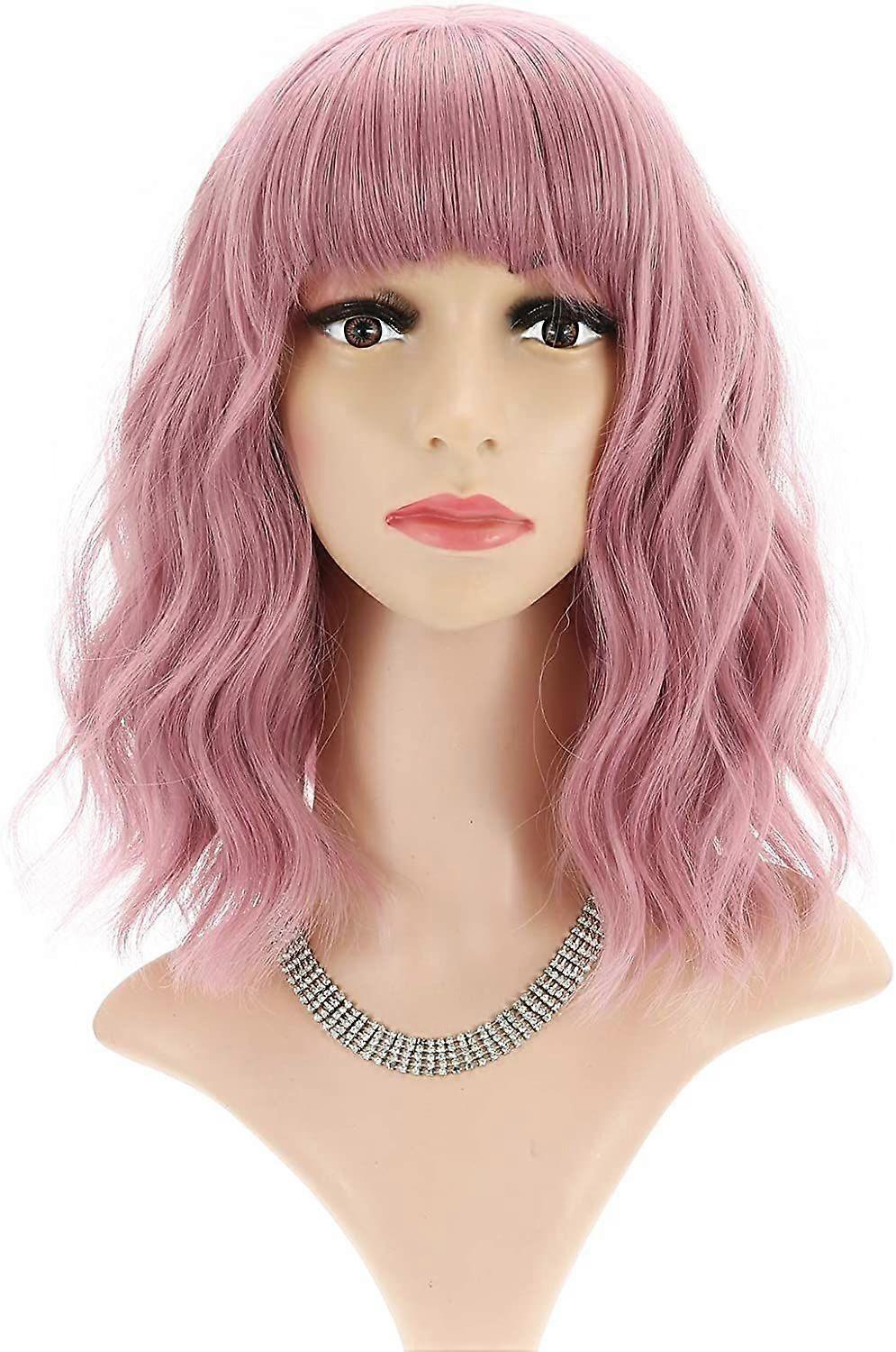 Light Pink Wavy Wig