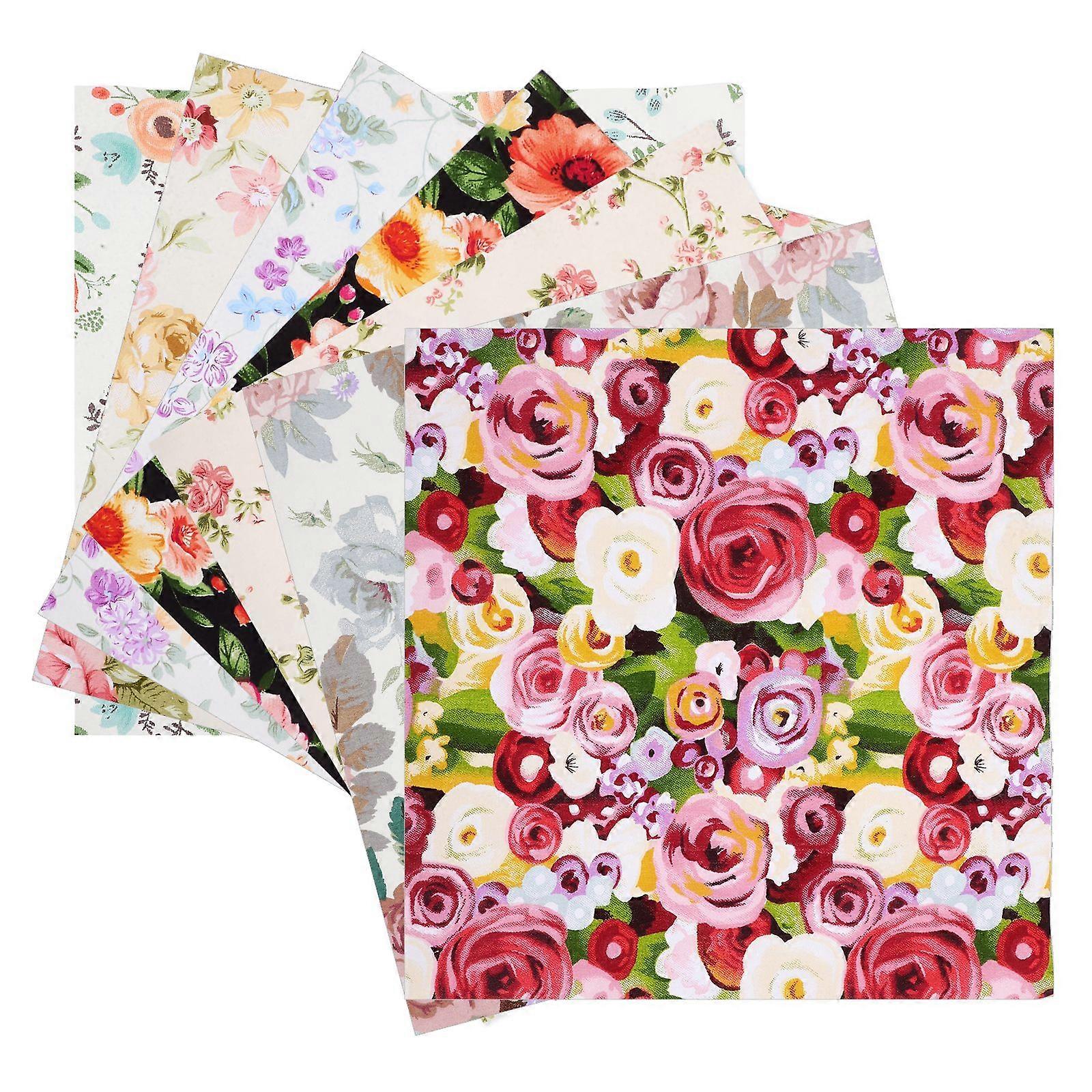 7 Sheets Chic Cotton Fabric Material Exquisite Fabric DIY Sewing Patch Cloth