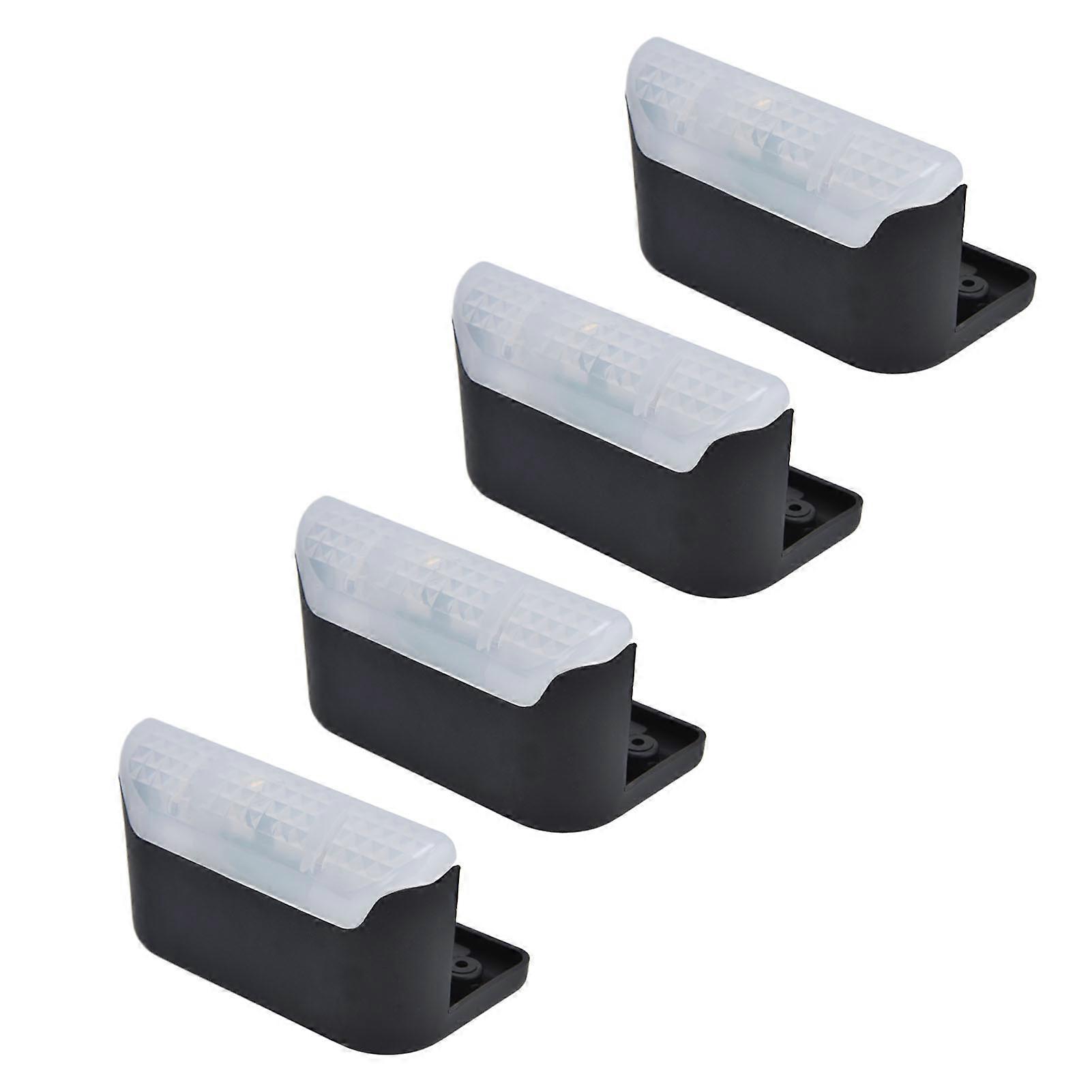 4pcs Waterproof LED Solar Step Lights 8x4.5x4.4cm White Light