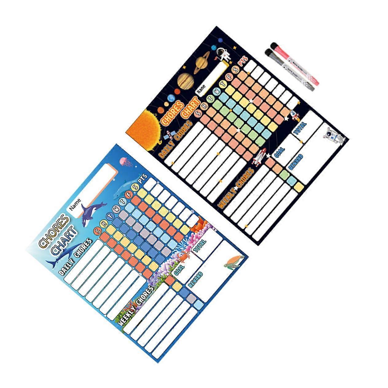1 Set Reward Chart for Toddlers Cartoon Reward Chart Kids Chart Practical Household Incentive Chart Kids Routine Chart