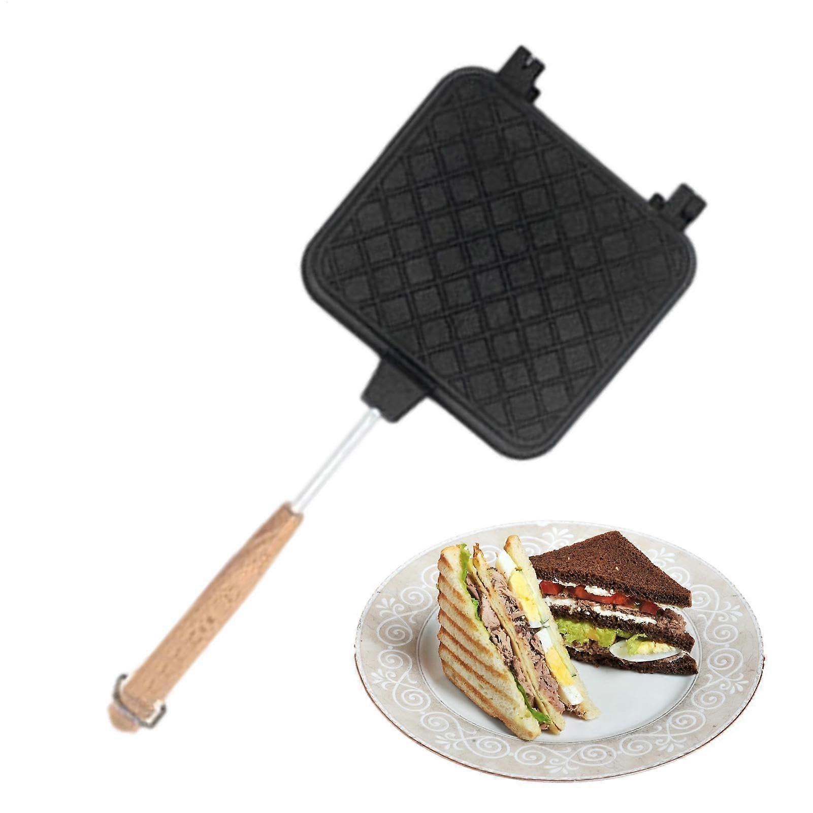 Grilled Cheese Pan Cast Iron Sandwich Maker With Removable Handle For Camping Grilled Cheese And Hot Sandwich Press