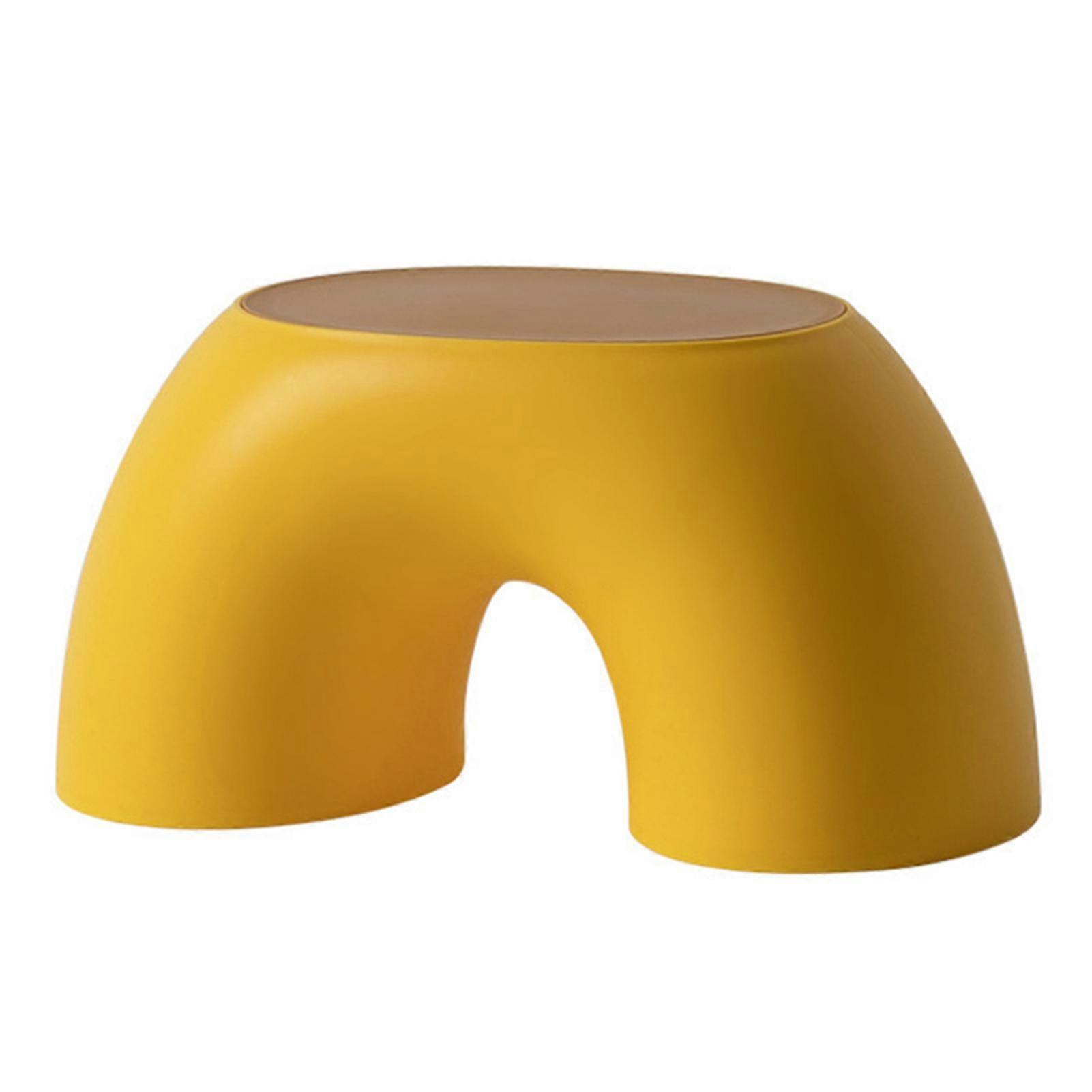 בית יצירתי מונע החלקה ילדים עגול קשת ספסל חזק שרפרף רגליים שימושי - צהוב