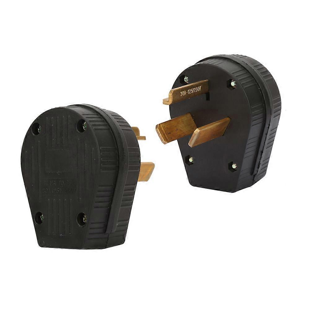 Black NEMA 10-30P Type Three Hole Industrial Plug 30A - Power Output