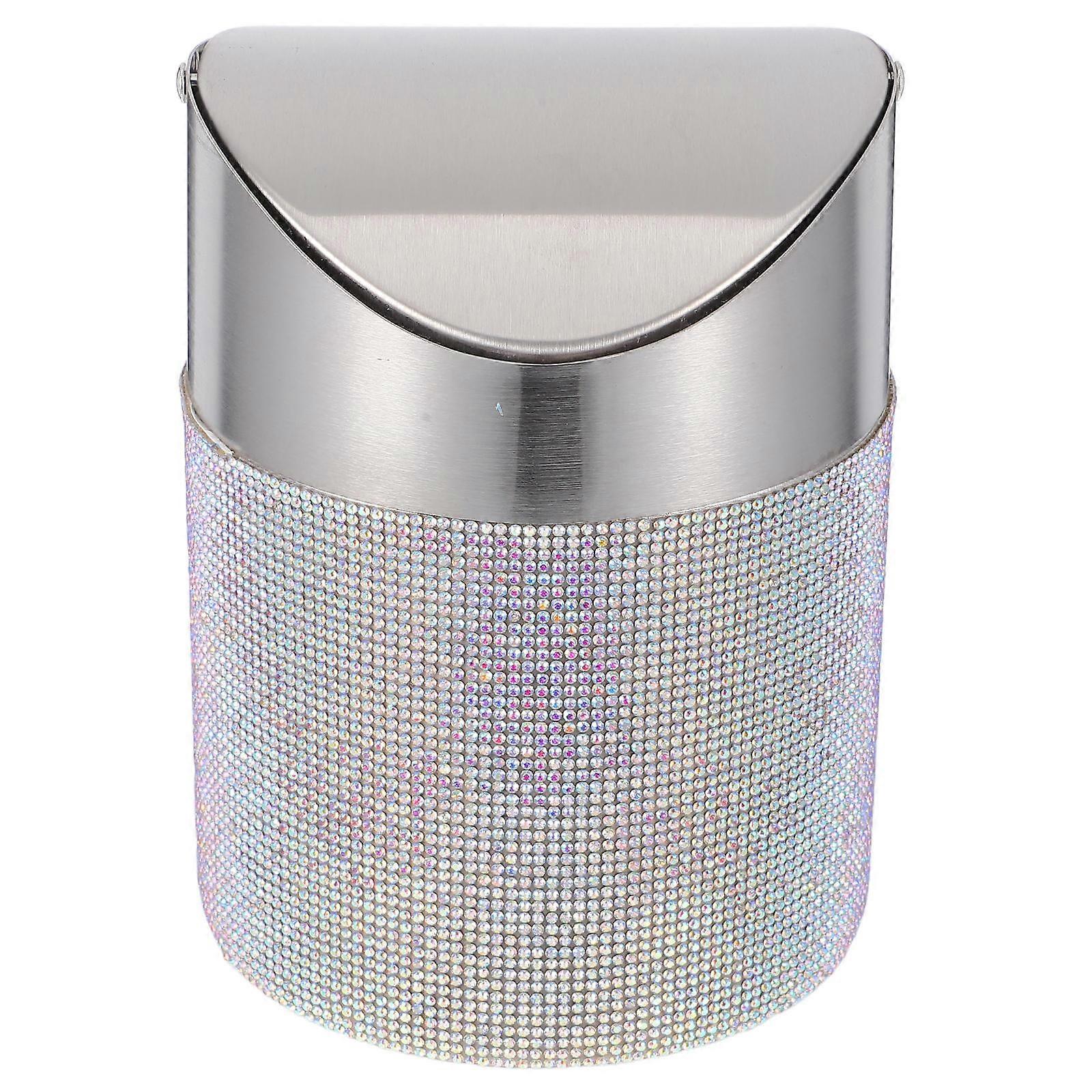 Small Trash Can With Lid Mini Trash Can Trash Collection Compact Stylish And Stainless Steel Home Decor 1Pack