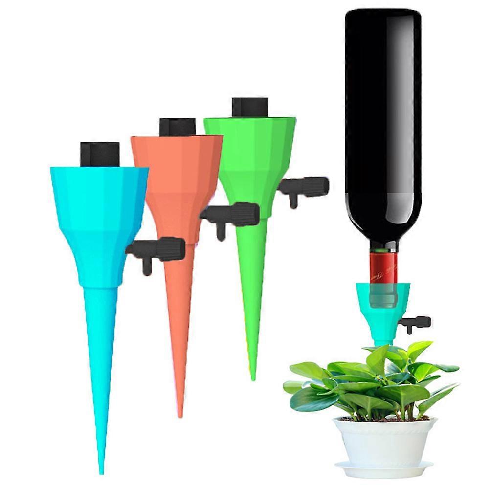 6pcs Automatic Plant Watering Spikes with Adjustable Flow Control, Constant Pressure Irrigation Emitters for Home & Outdoor Use, Fits PP Bottles,