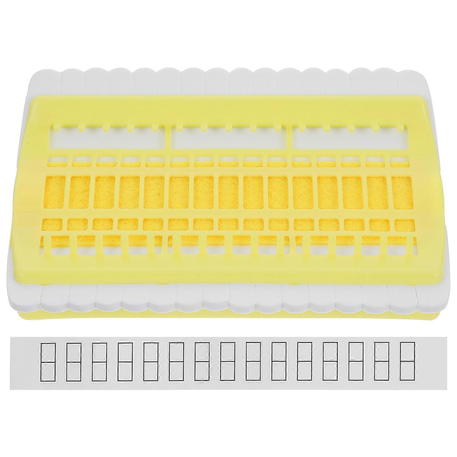 The **Cross Stitch Thread Organizer (30 Positions, Yellow Plastic Arranger)** is a practical and colorful tool designed to help keep their embroidery