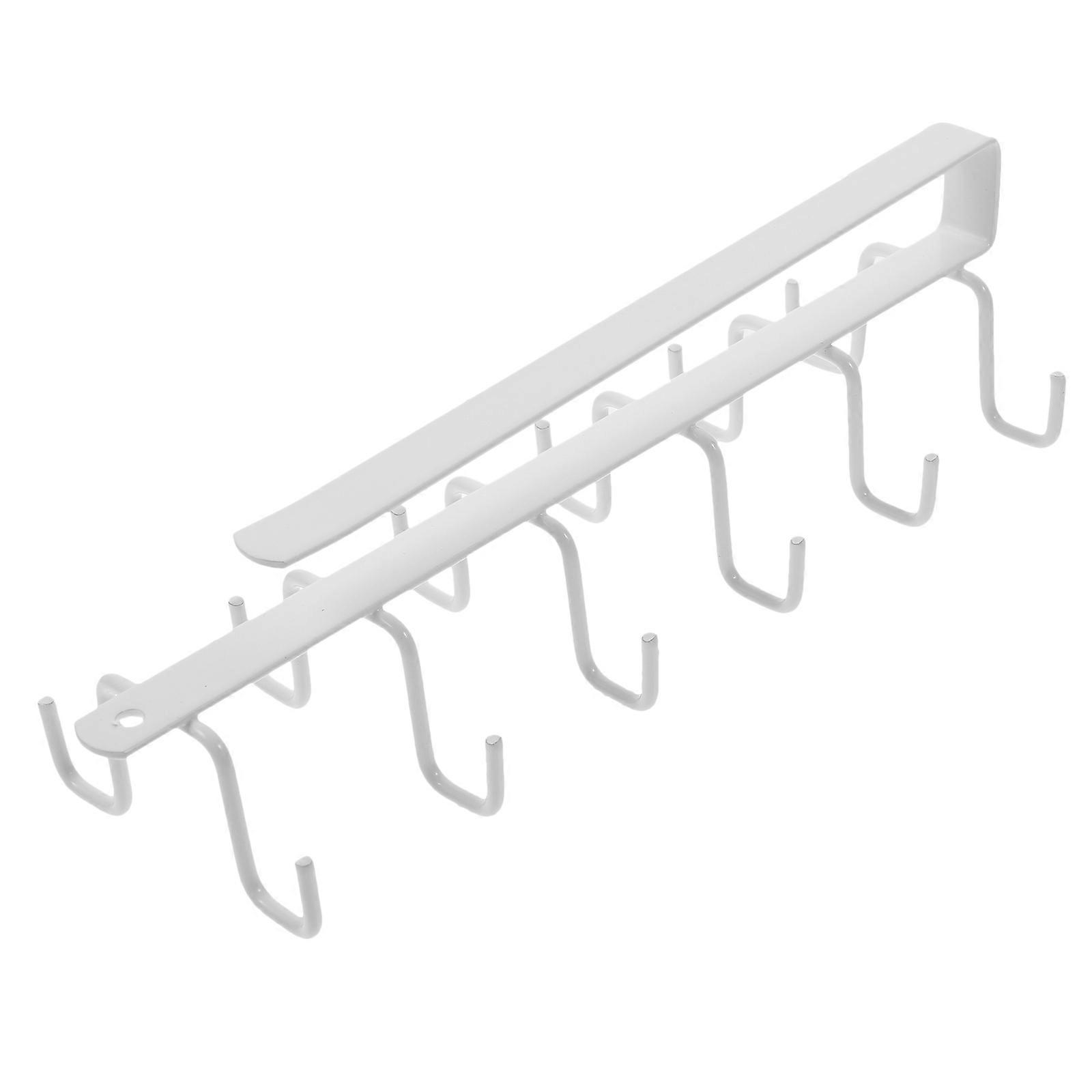 Under Shelf Mug Hooks Wall Mounted Cup Drying Hanger Resistant Iron Utensil Rack for Kitchen Storage Easy Installation
