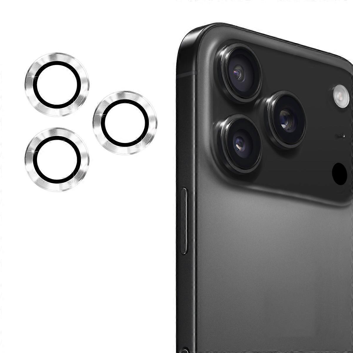 Για iPhone 17 Pro Max / iPhone 17 Pro προστατευτικό φακού κάμερας ENKAY καπέλο-Prince μεταλλικό δαχτυλίδι φακό φιλμ ασημί