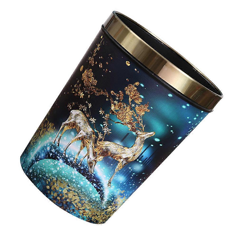 Elegant Deer Pattern Trash Can for Home, Office, and Hotel – Stylish Waste Storage Bin for Decorative Use