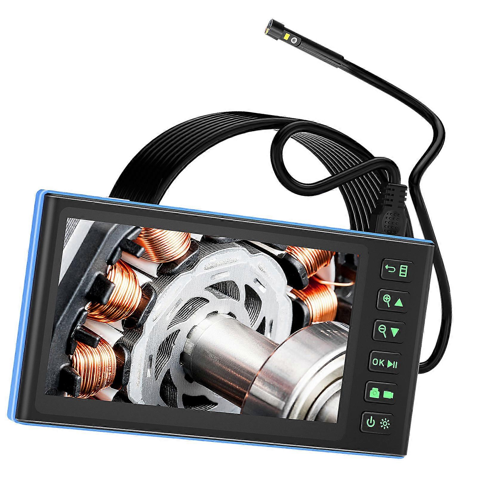 Dual Camera Endoscope with 7-inch IPS Color Screen Borescope with 7 LED Lights 1080P Photos Videos Snake Camera IP67 Waterproof 2 Million Pixels Insp