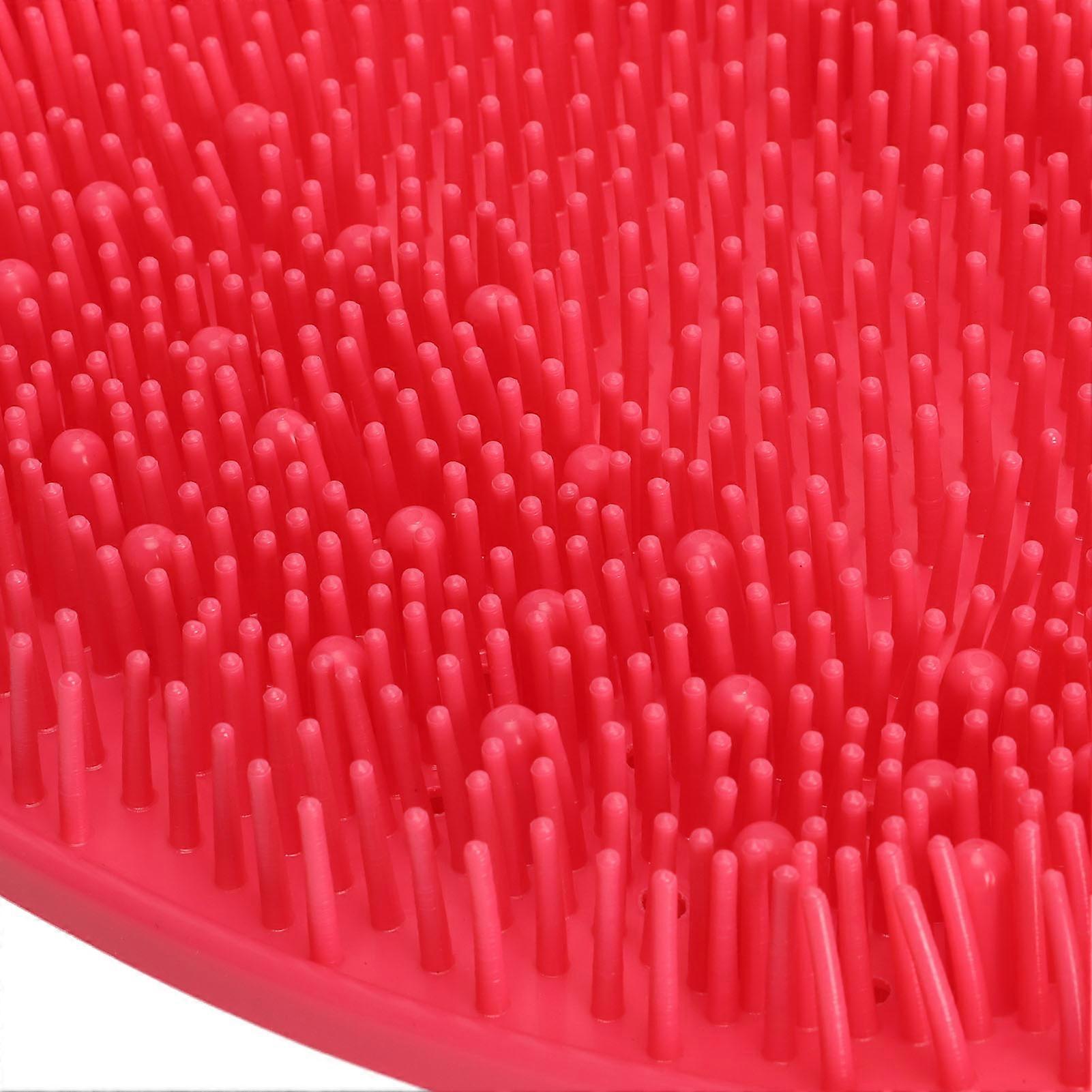 Shower Foot Scrubber Fruit Shape Anti Slip Suction Cup Soft Silicone Foot Washer for Bathing Bathroom Massage Pink