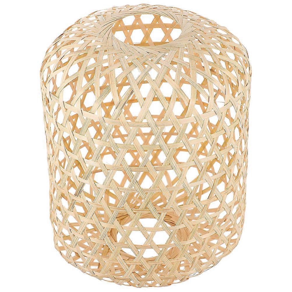 Warm Khaki Weaving Lampshade for Ceiling Decoration Durable Synthetic Material 12.5x19 Inches