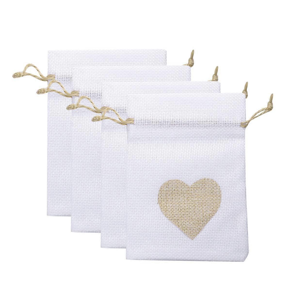 Multi Color Flax Storage Bag Drawstring Pouch Lightweight Carrying Case for Jewelry Snacks Tea 12PCS Set