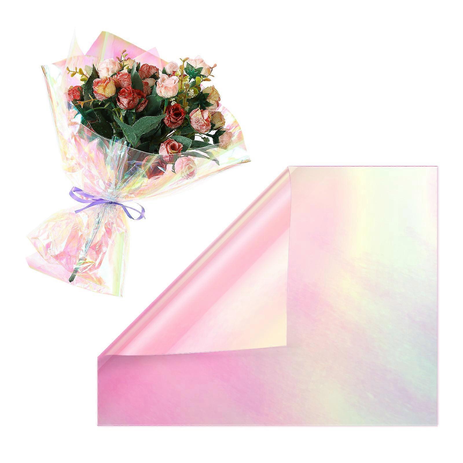 Wrapping Paper Iridescent Cellophane Sheets For Gift Wrapping Birthday Pink 20Set