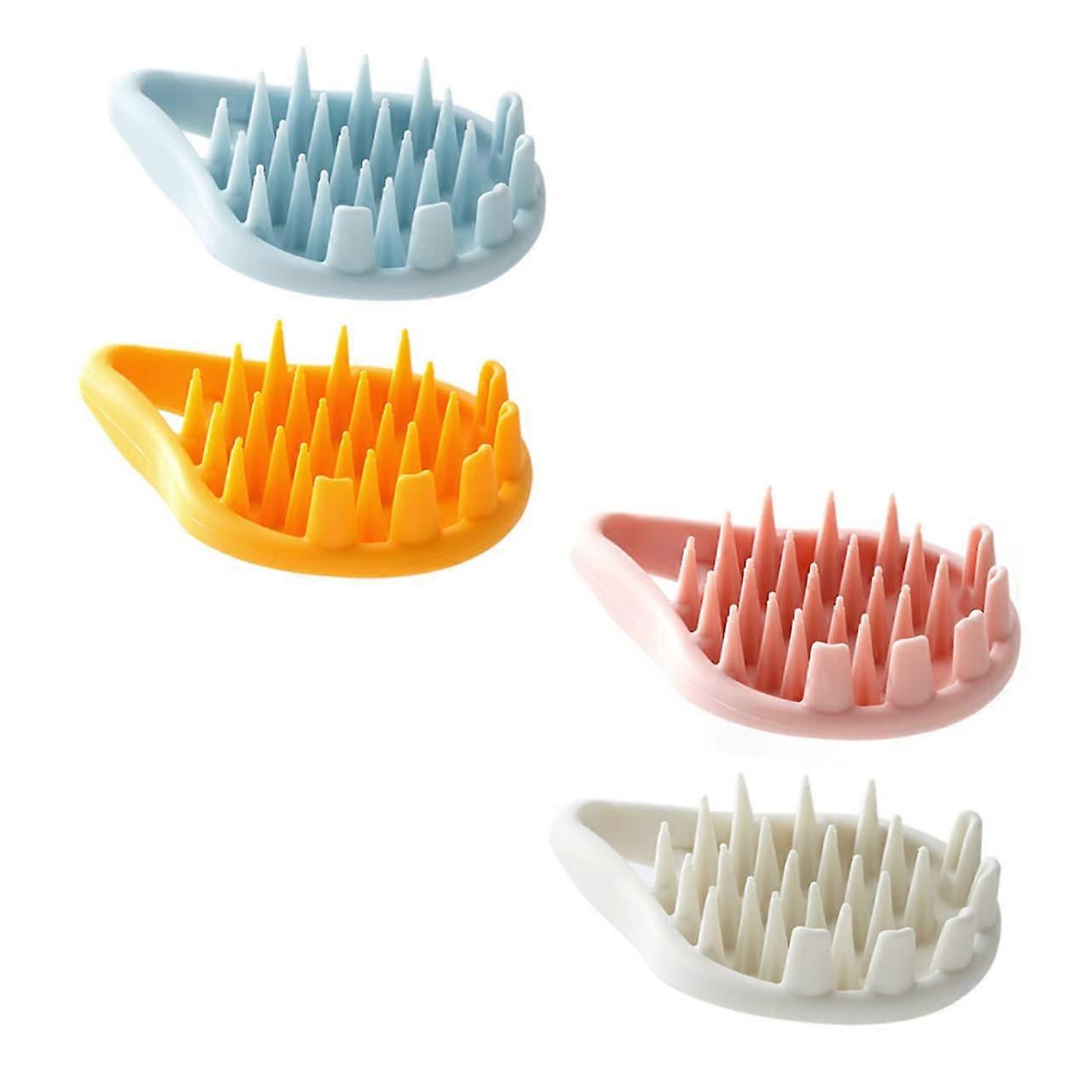 4 Pieces Scalp Massage Shampoo Brushes, Ergonomic Design for Adults, Portable.