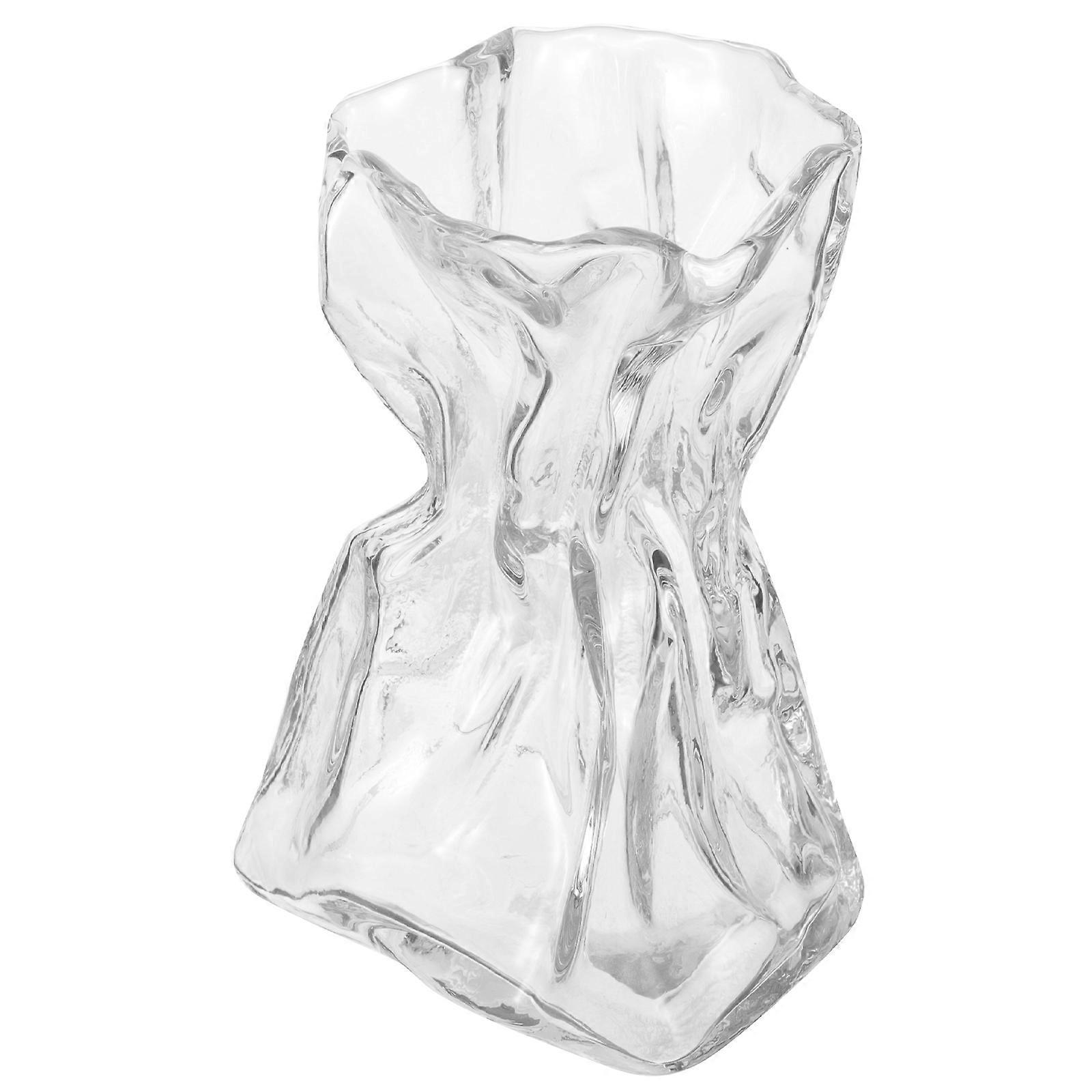 Creative Shaped Glass Flower Vase Irregular Home Decoration 1Pack