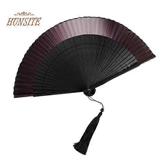 Ancient Fan Hollow Out with Tassels Vintage Bamboo Folding Fan Decor Ladies Hand Fan Daily Use