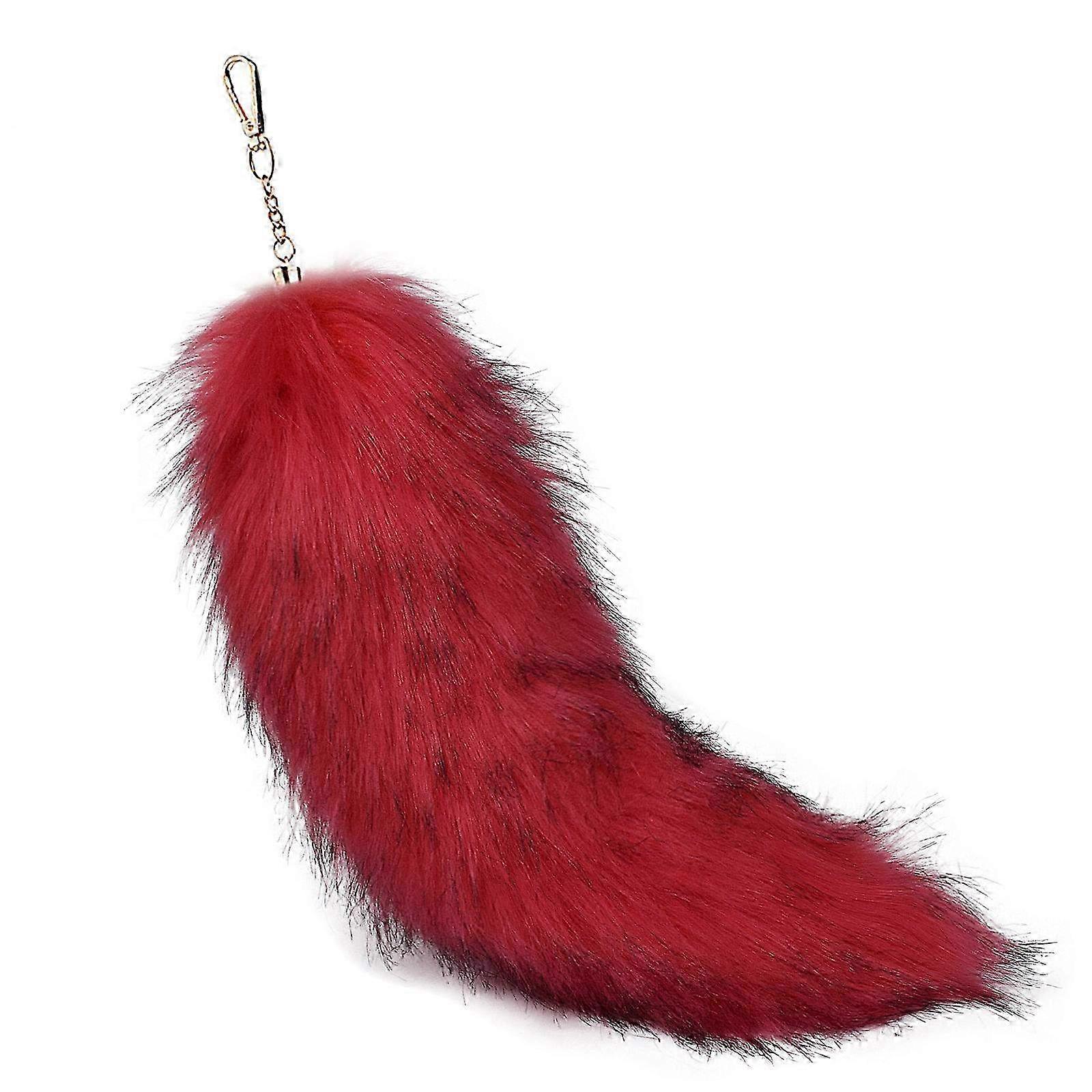 Multipurpose Fox Tail Keychain for Car Keys or Purse - Stylish Pendant Charm in Assorted Colors Including Red