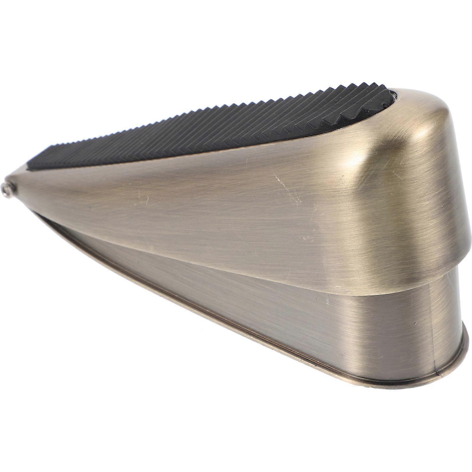 Decorative Door Stoppers Wedge Shape Non-Drilling Installation Multi-Functional Design Indoor Use Light Brown 1Pack