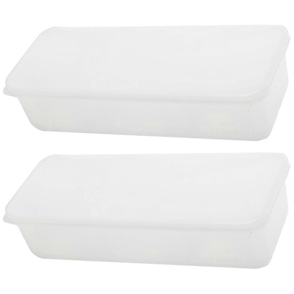 Refrigerator Fresh Keeping Box Produce Storage Containers Easy Cleaning 2Pcs