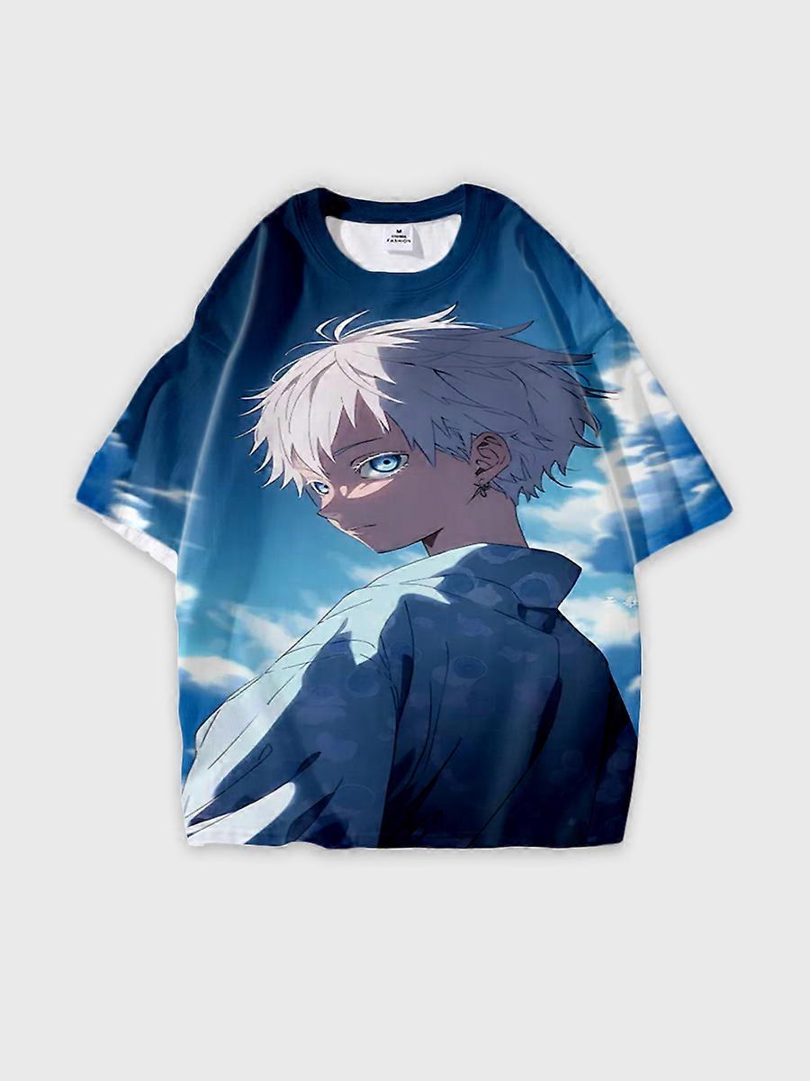 T-shirt round neck Character Pattern loose short sleeve P787