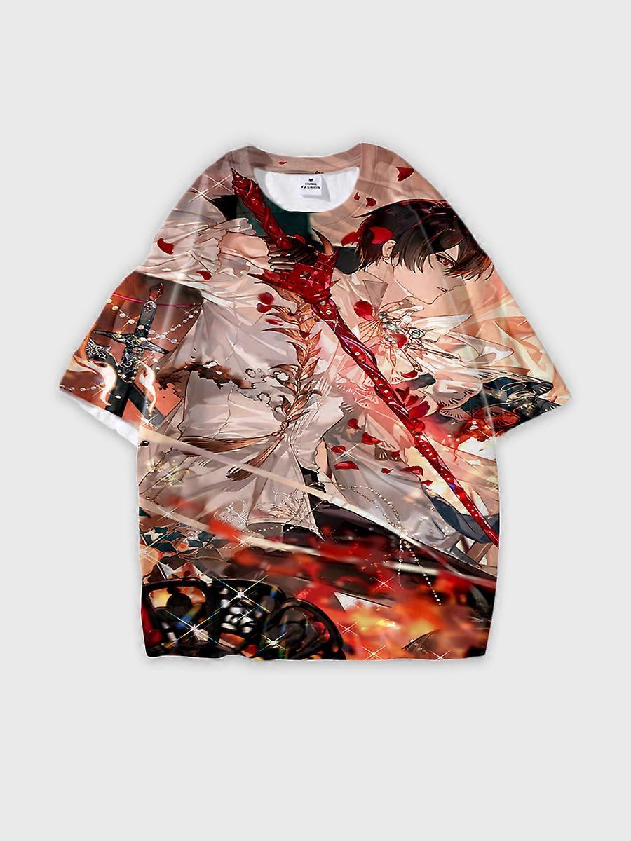 T-shirt round neck Role Pattern loose short sleeve E1227