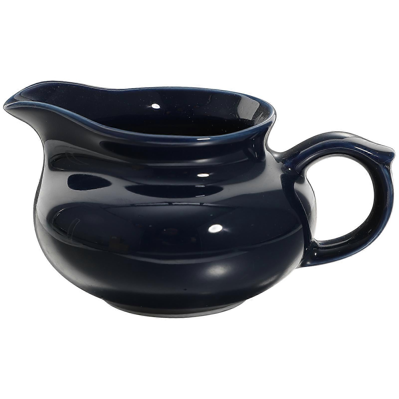 Small Gravy Boat With Saucer Ceramic Sauce Supply Individual Serving Pointed Spout 1Set