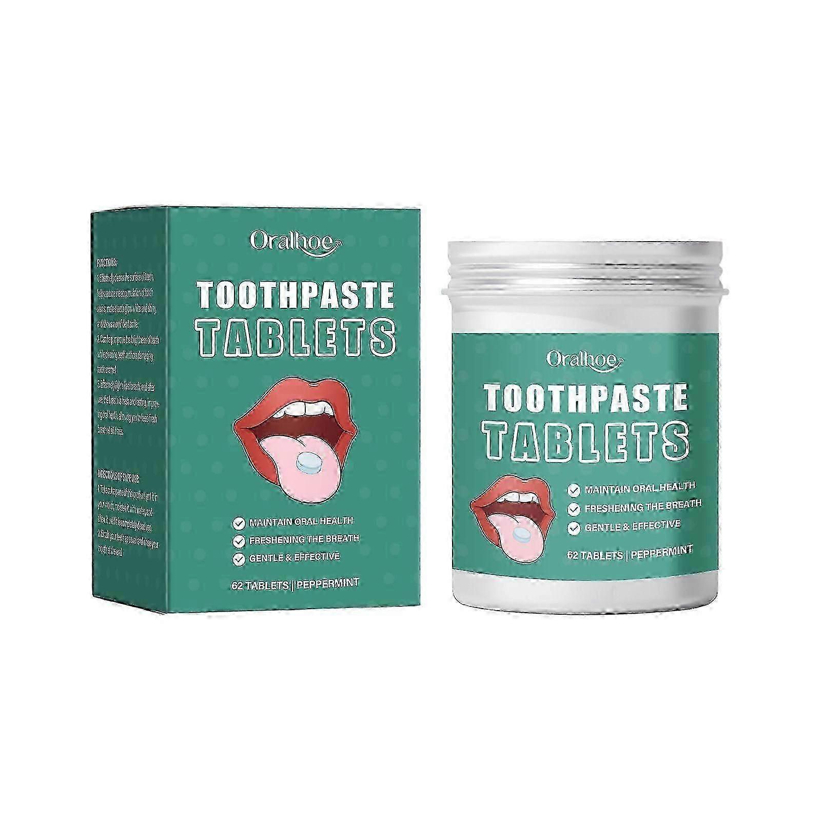 Oralhoe Mint Toothpaste Tablet Mint Solid Toothpaste Fresh Breath Portable Chewable Tablet Oral Care