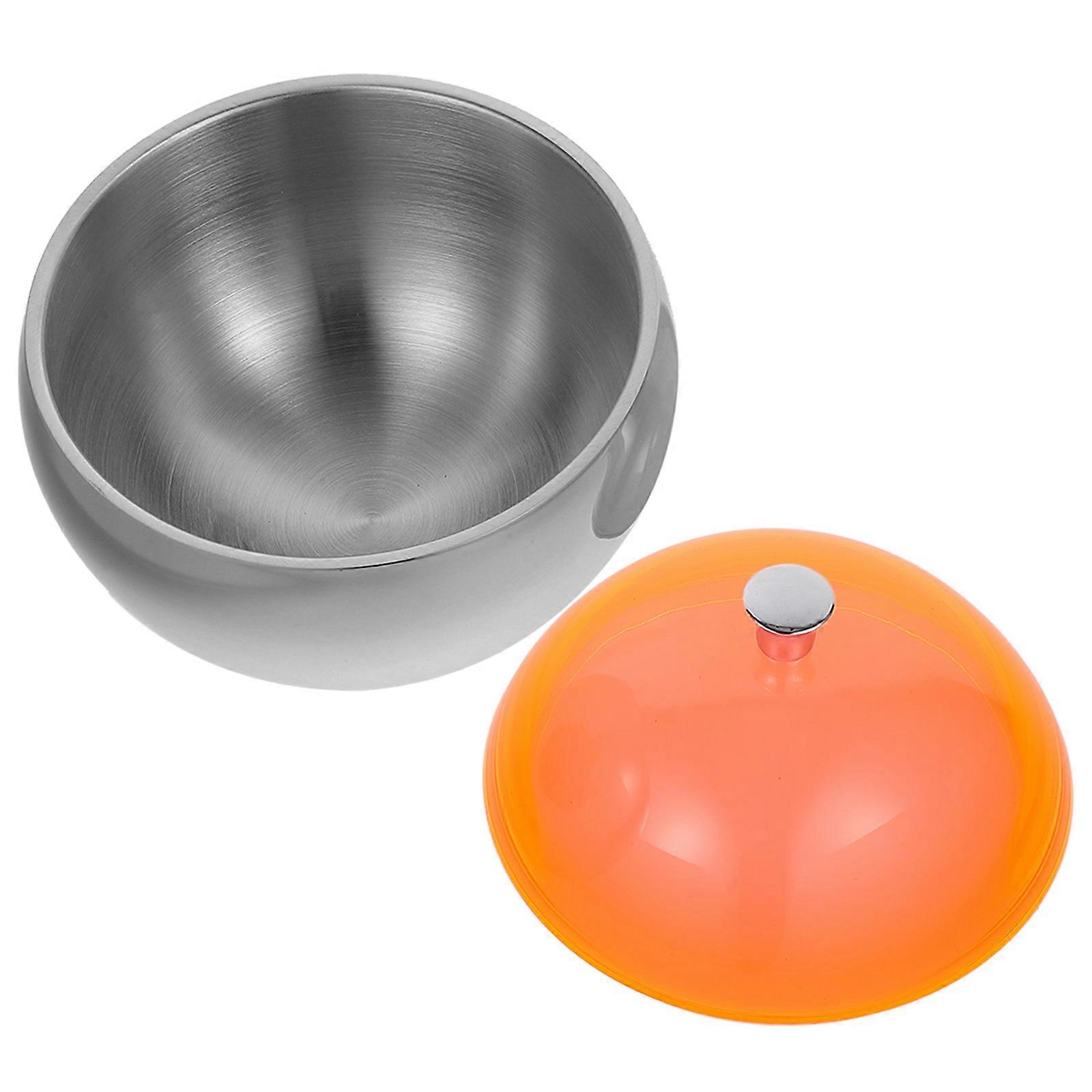 Stainless Steel Ice Cube Box Double Insulation For And Restaurant 18.7X16.8CM Orange Color 1Pcs