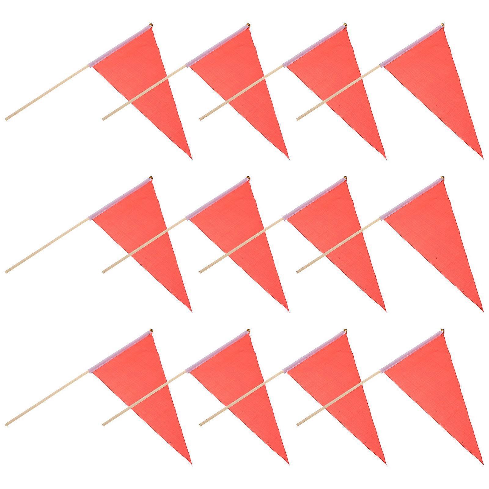 Setting Out Flags Marking Flag Construction Site Marker Lawn Flag Triangular Red 40.00X30.00X0.20cm 20Pcs