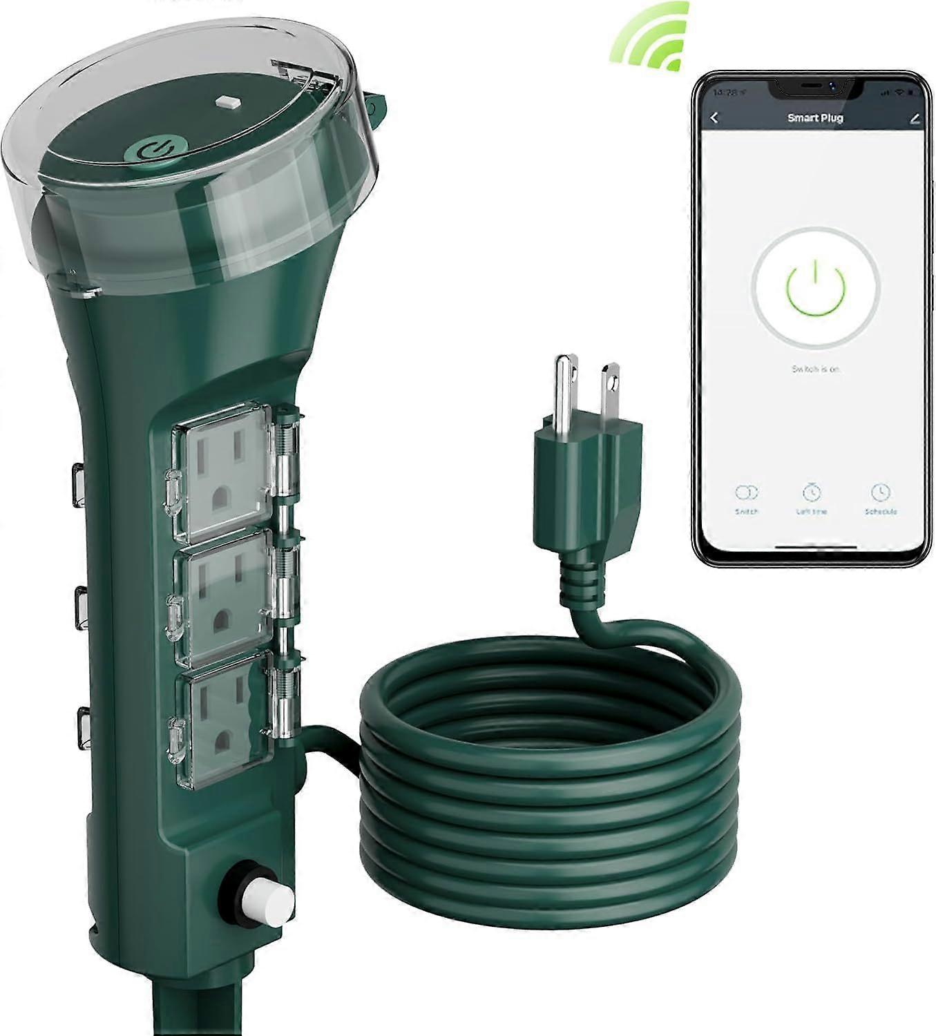 2025 Nyaste Utomhus Smart Plug Vattentät WiFi Utomhus Uttag Timer med 6