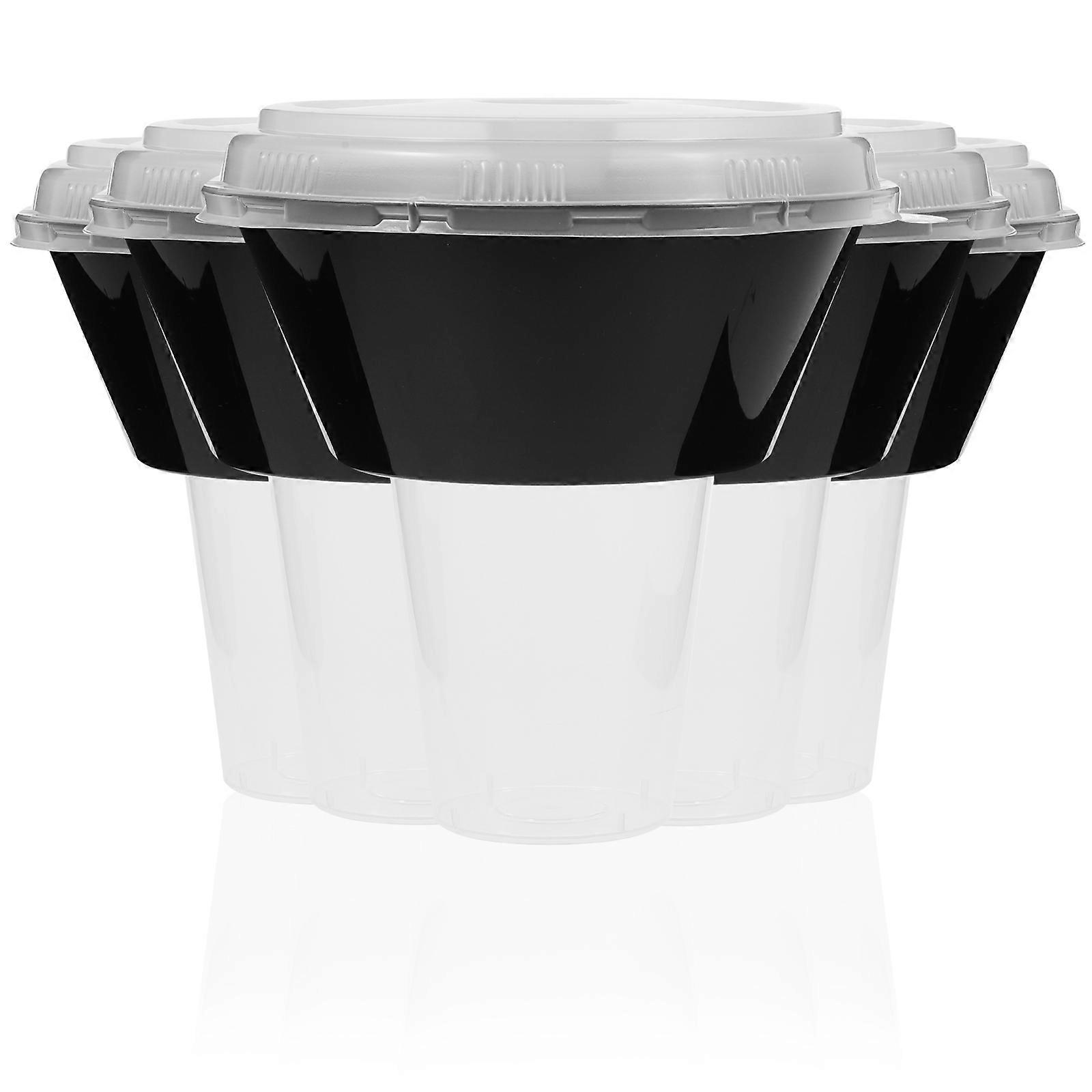 Portable Food Bowl with Lid for Home Use Made of Durable PP Material Black Color