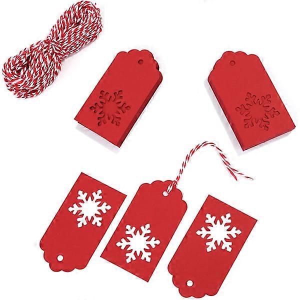 100pcs Paper Labels Kraft Gift Labels Snowflake Shape Hanging Tags